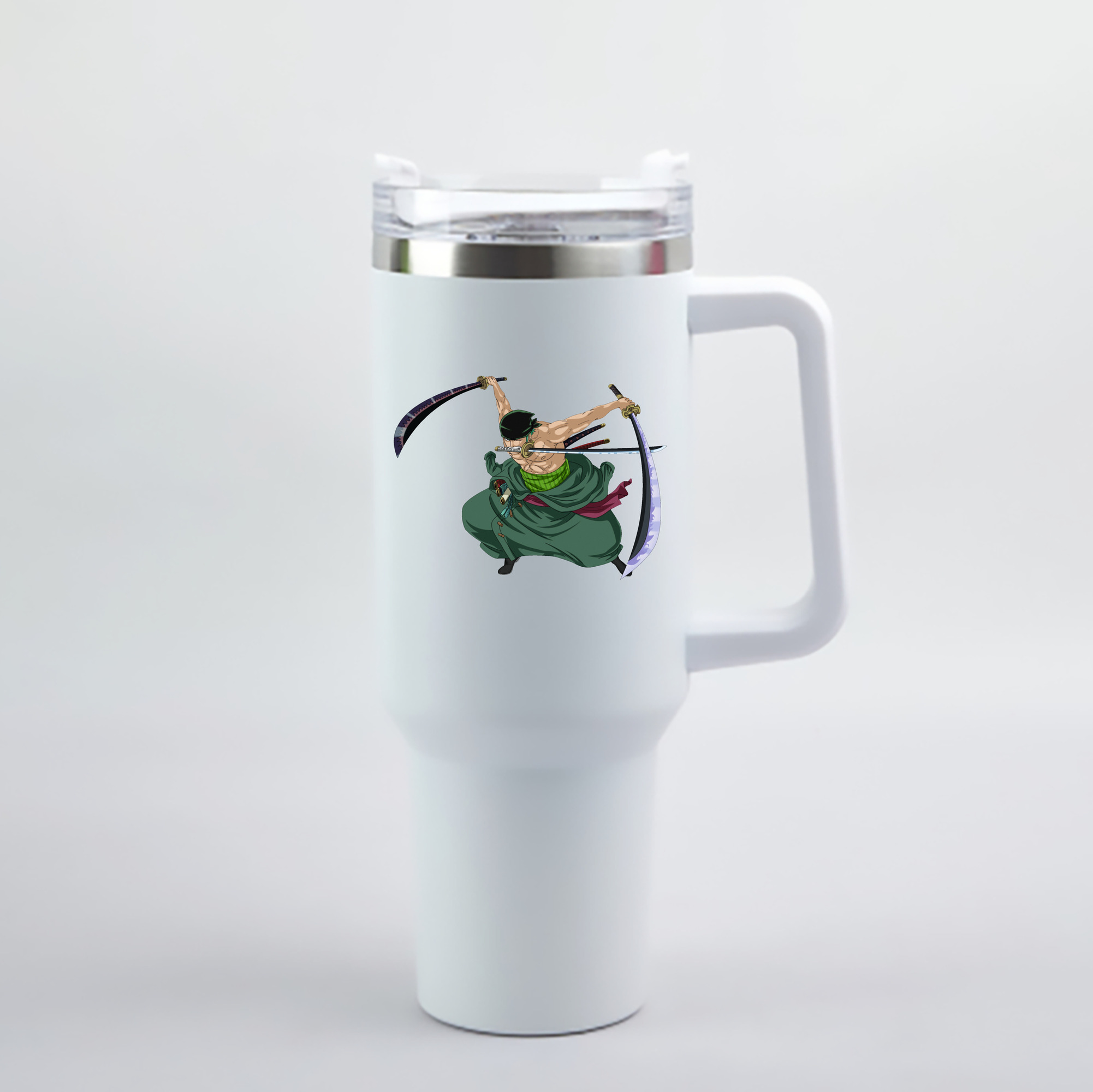 ワンピース ロロノア・ゾロ ONE PIECE Roronoa Zoro 1200mL車用タンブラー - クリスタルステッカー（プラスチックストロー付き）