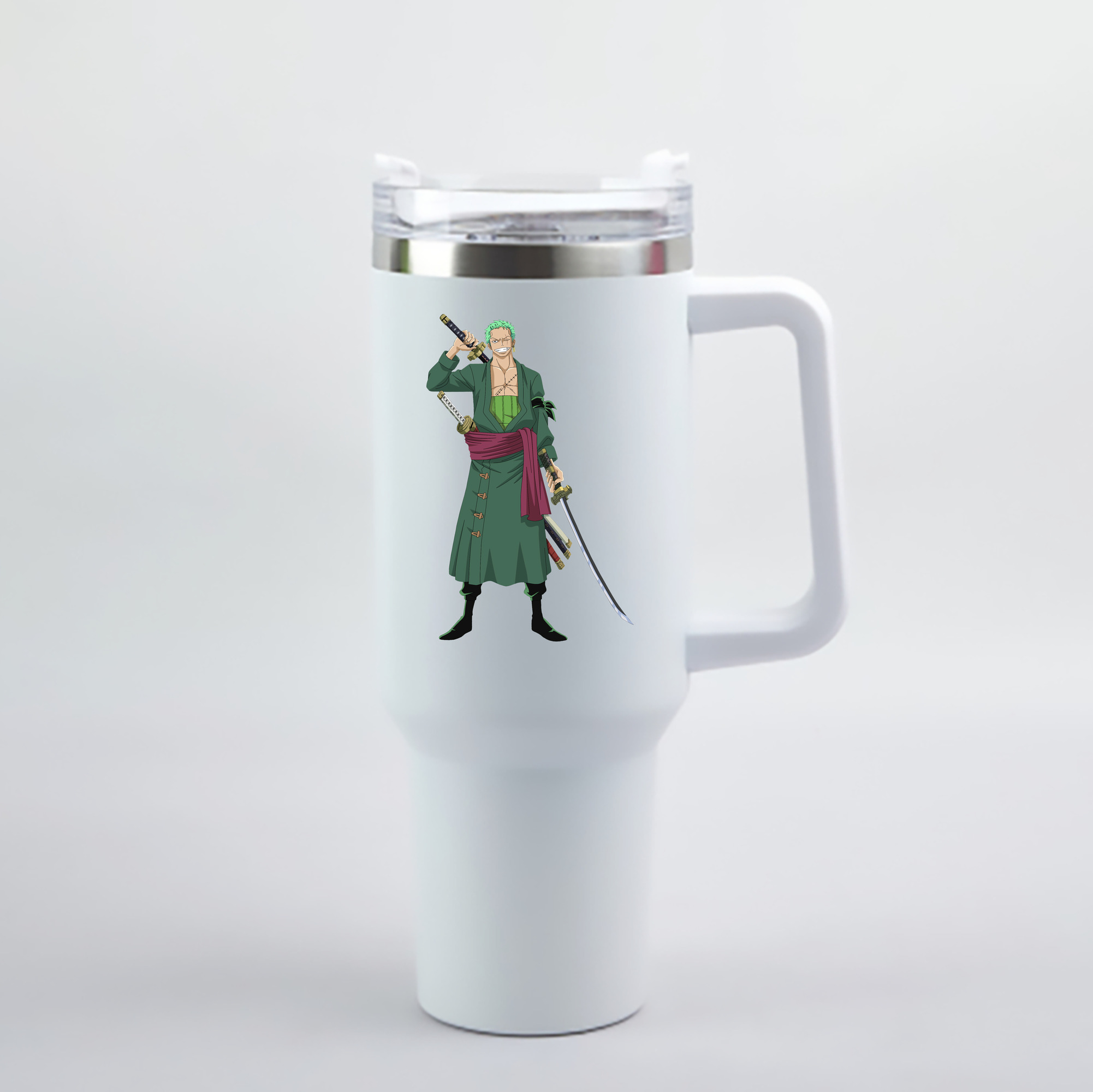 ワンピース ロロノア・ゾロ ONE PIECE Roronoa Zoro 1200mL車用タンブラー - クリスタルステッカー（プラスチックストロー付き）
