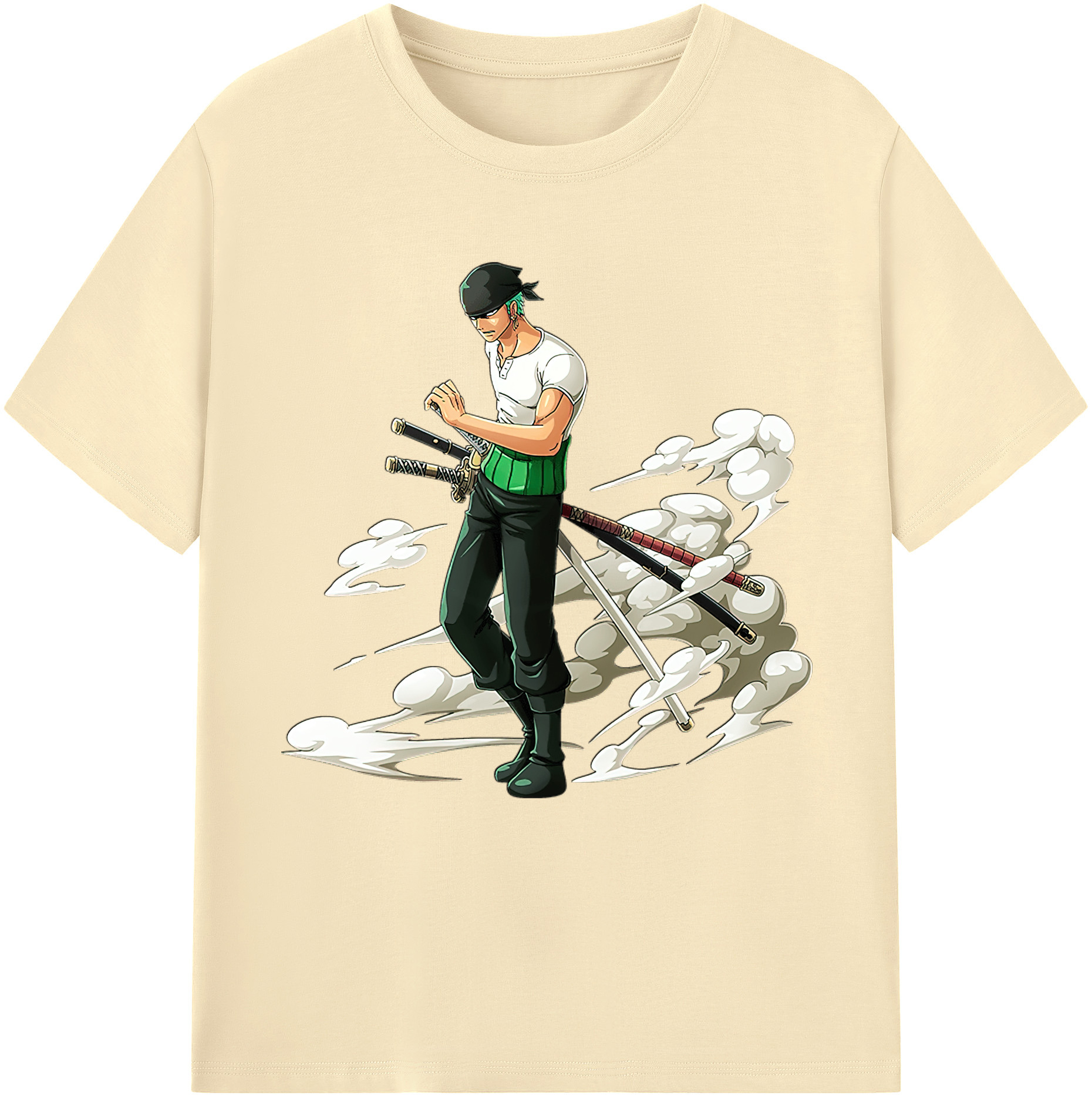 ワンピース ロロノア・ゾロ ONE PIECE Roronoa Zoro 綿100％半袖Tシャツ（フロントプリント）