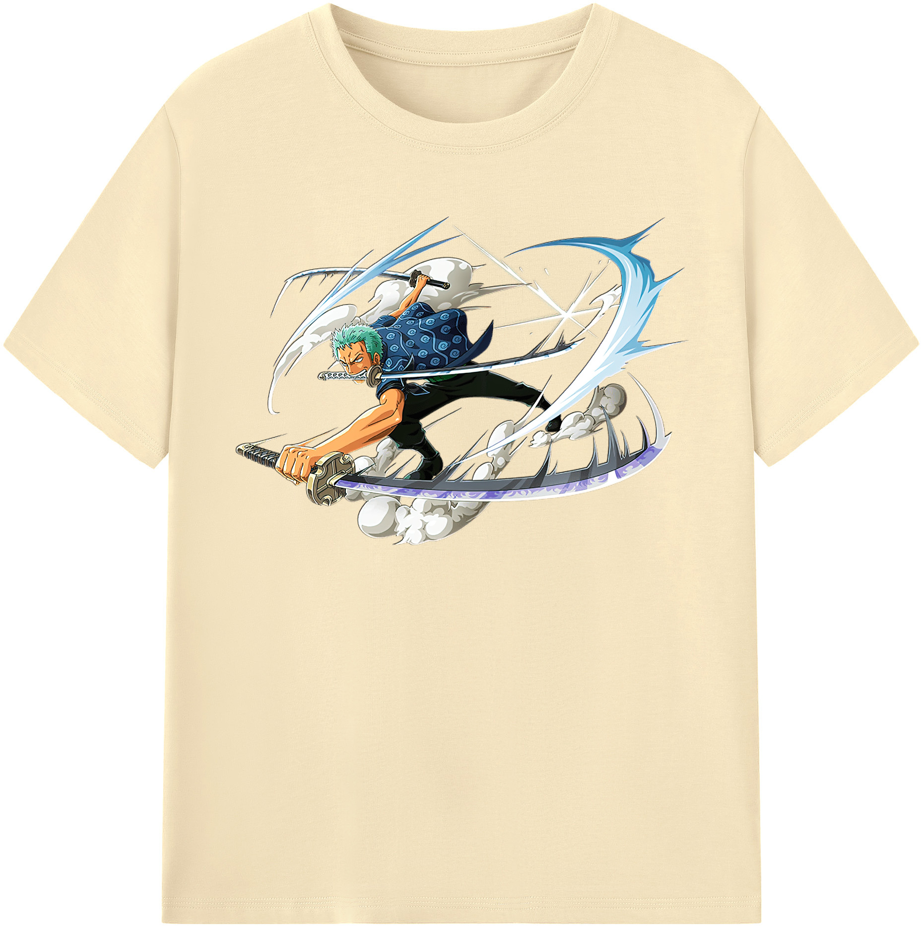 ワンピース ロロノア・ゾロ ONE PIECE Roronoa Zoro 綿100％半袖Tシャツ（フロントプリント）