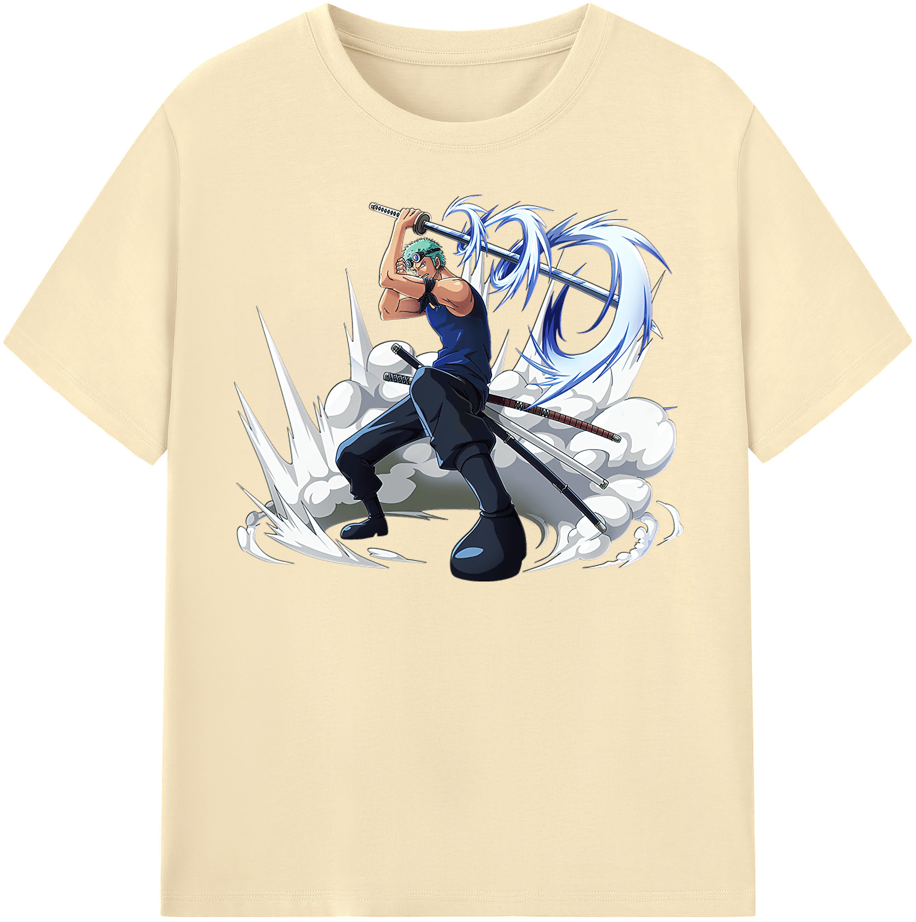 ワンピース ロロノア・ゾロ ONE PIECE Roronoa Zoro 綿100％半袖Tシャツ（フロントプリント）