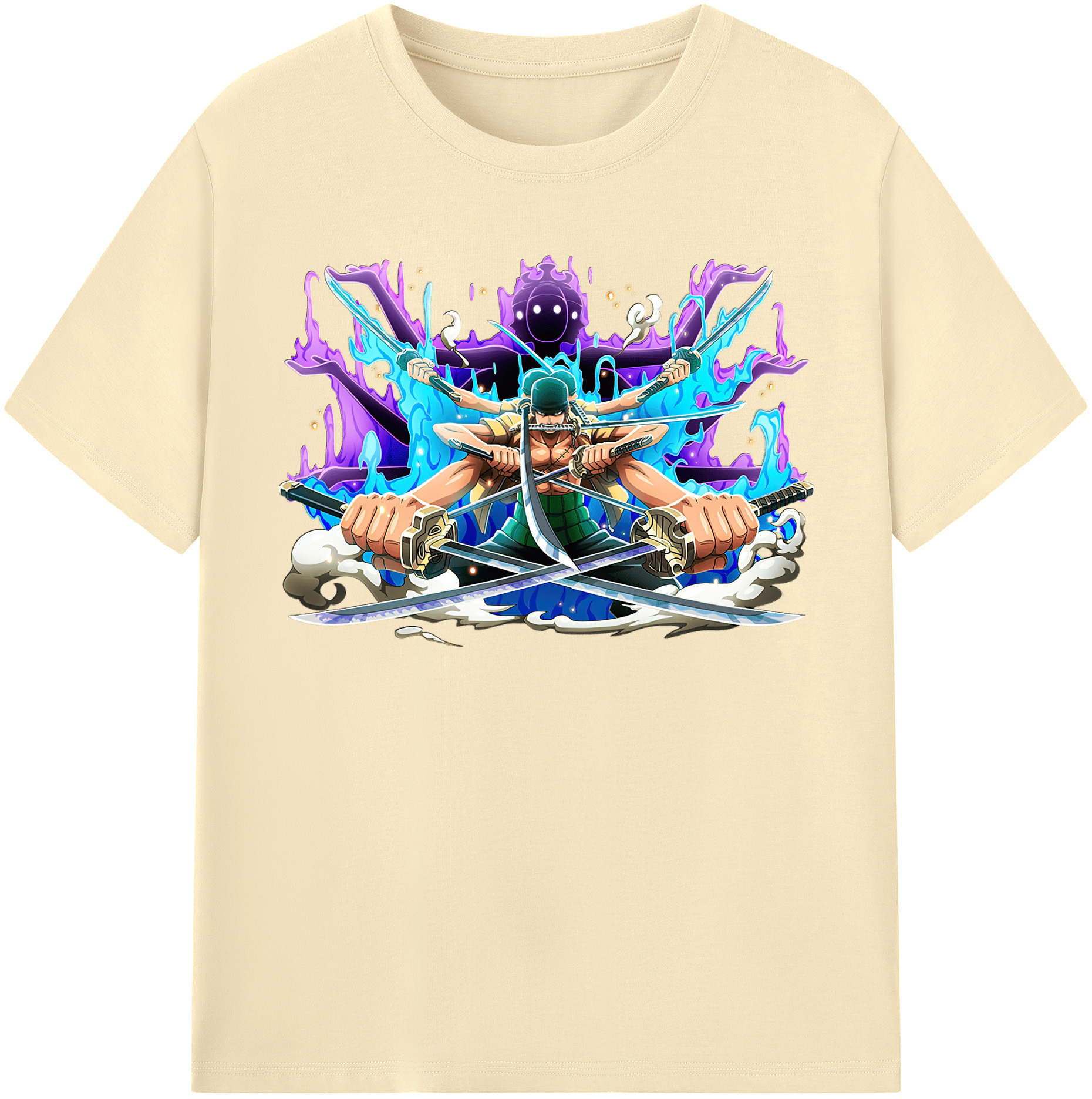 ワンピース ロロノア・ゾロ ONE PIECE Roronoa Zoro 綿100％半袖Tシャツ（フロントプリント）