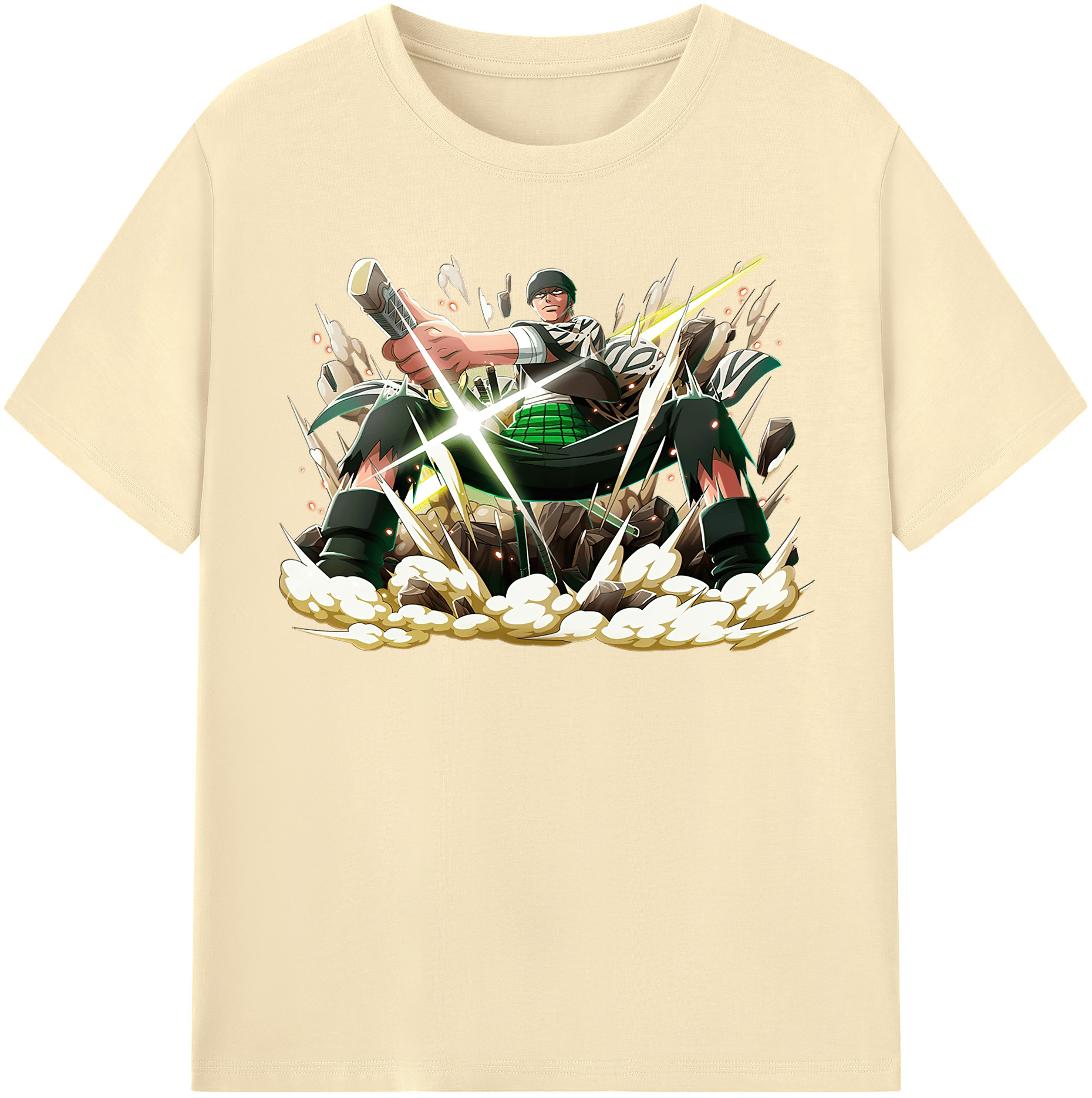 ワンピース ロロノア・ゾロ ONE PIECE Roronoa Zoro 綿100％半袖Tシャツ（フロントプリント）