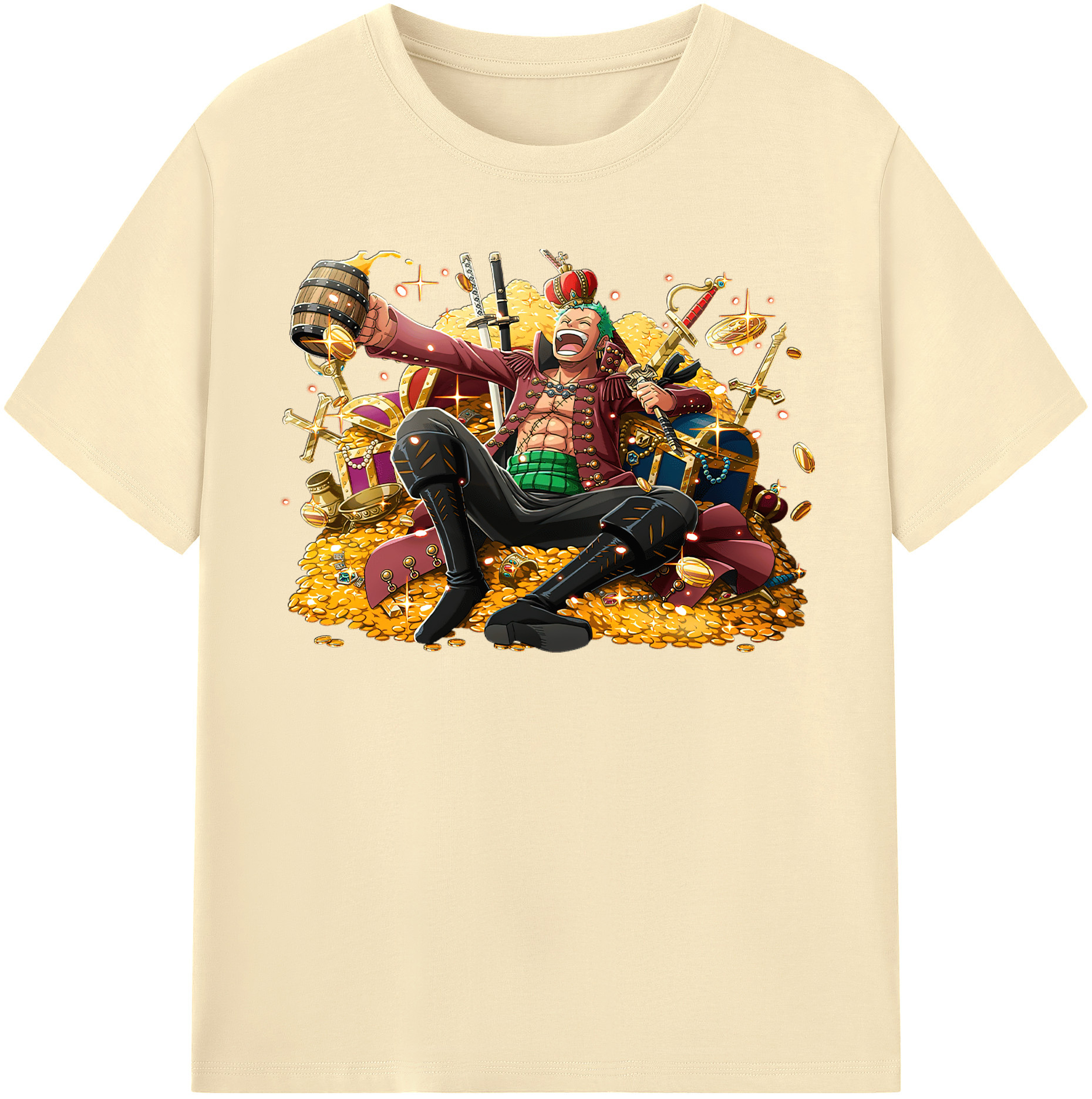 ワンピース ロロノア・ゾロ ONE PIECE Roronoa Zoro 綿100％半袖Tシャツ（フロントプリント）