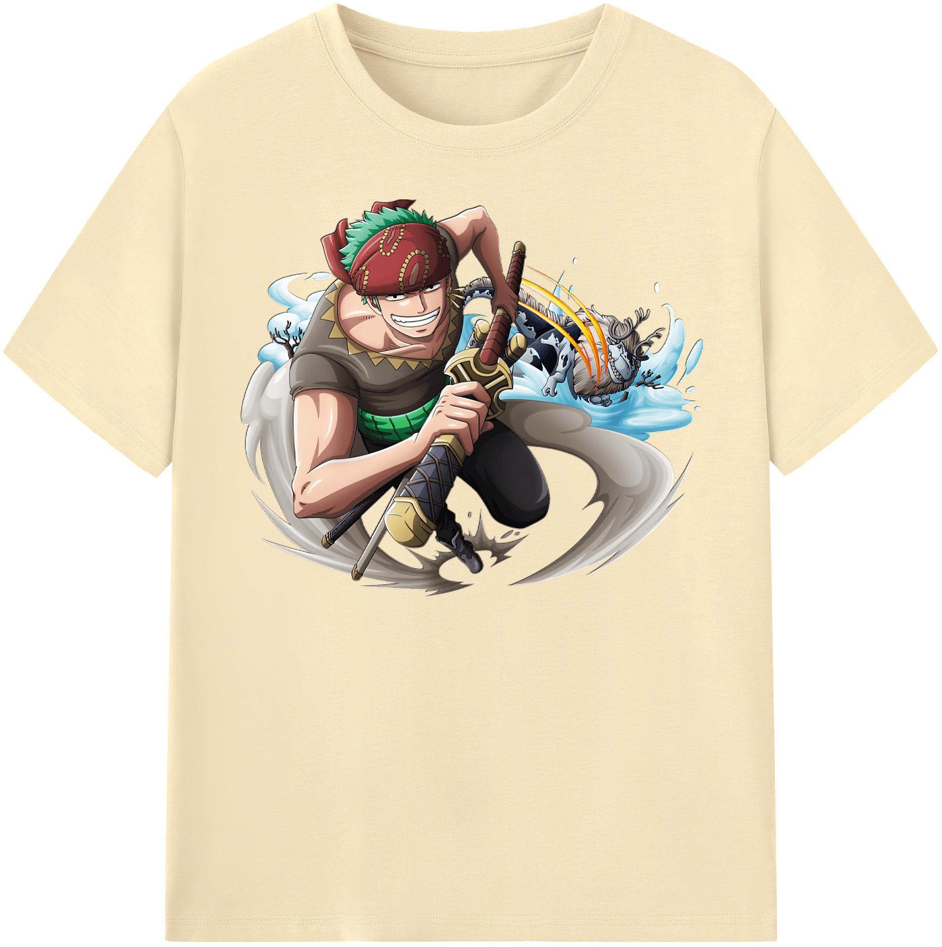 ワンピース ロロノア・ゾロ ONE PIECE Roronoa Zoro 綿100％半袖Tシャツ（フロントプリント）