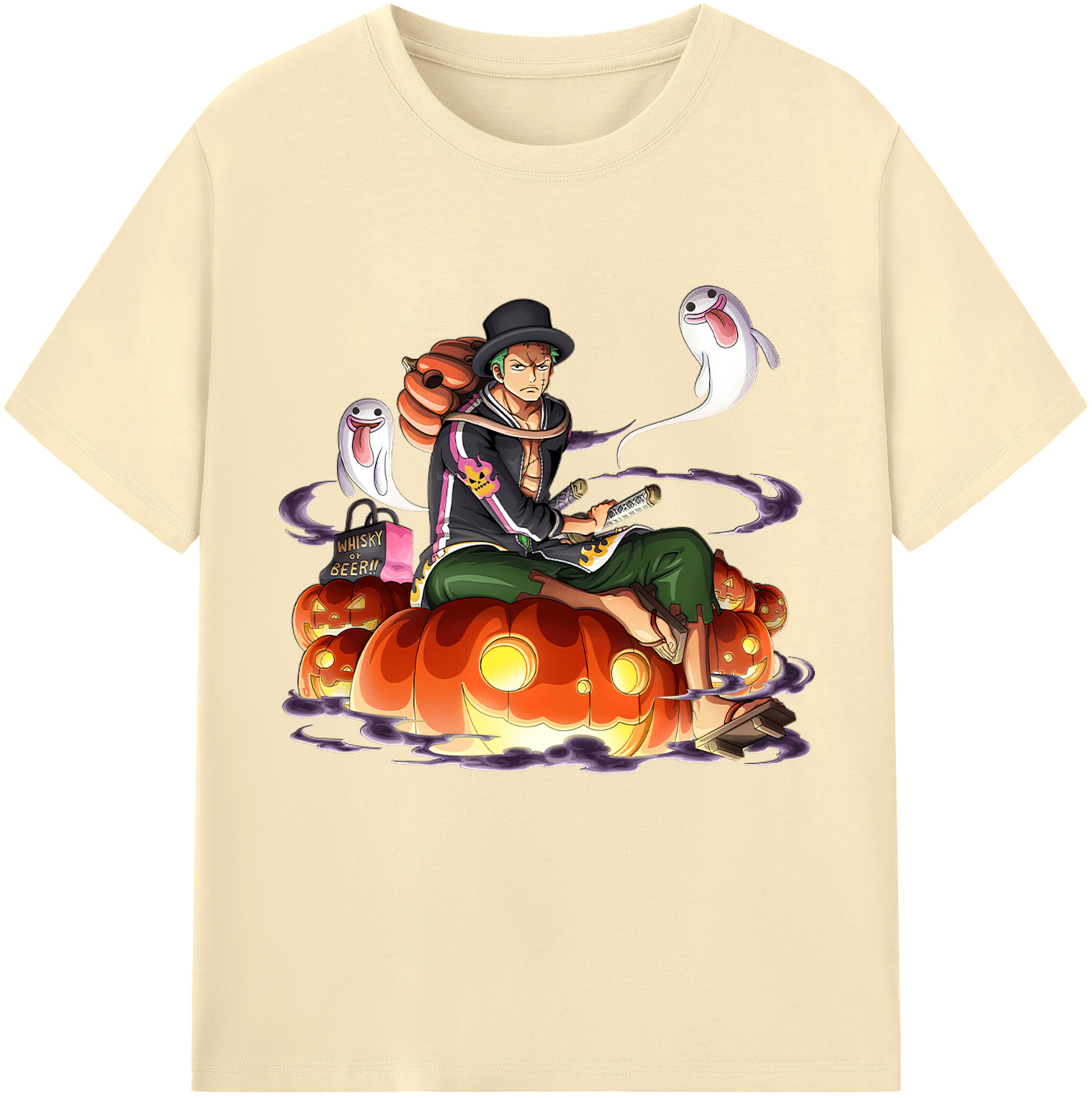 ワンピース ロロノア・ゾロ ONE PIECE Roronoa Zoro 綿100％半袖Tシャツ（フロントプリント）