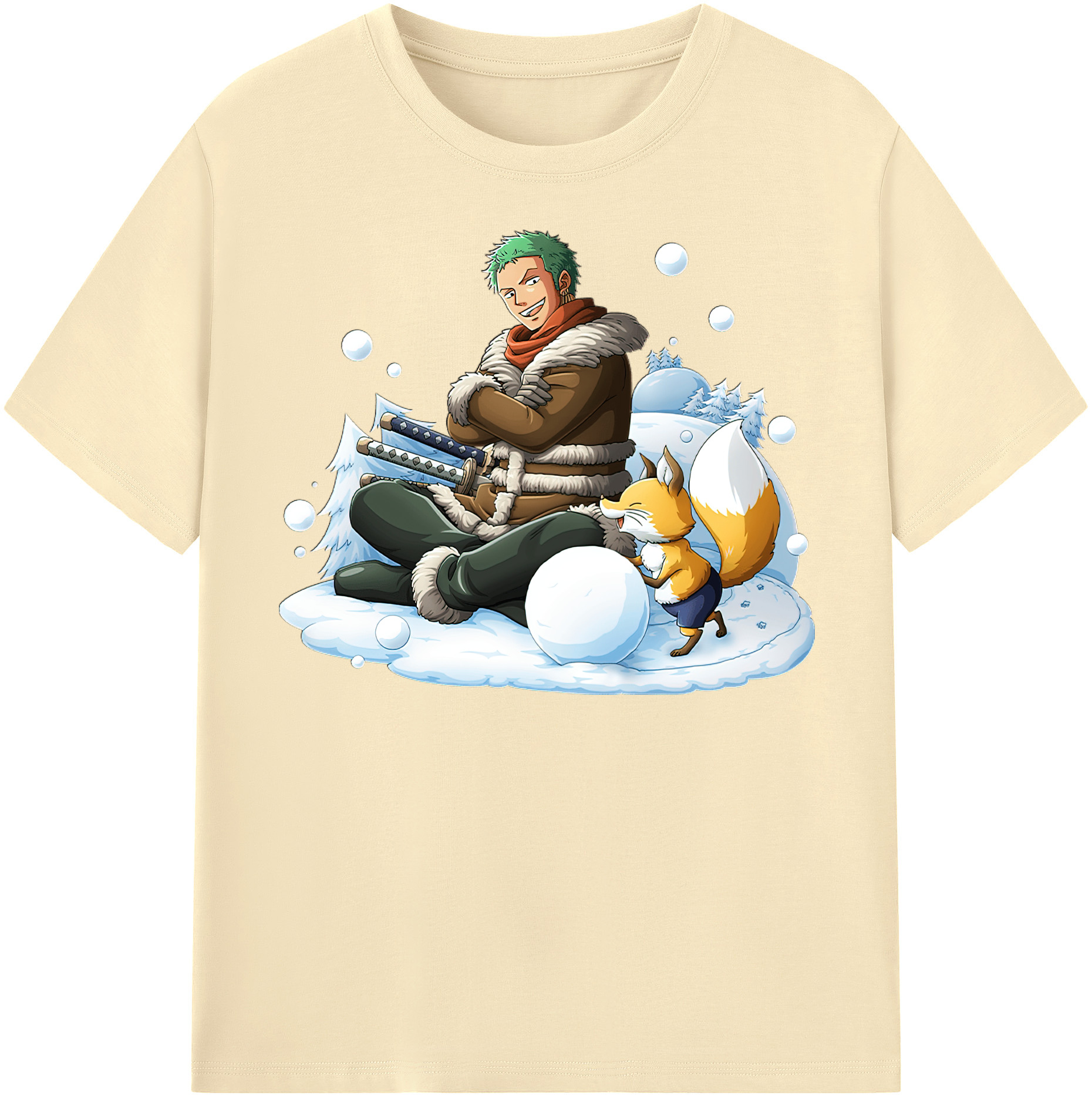 ワンピース ロロノア・ゾロ ONE PIECE Roronoa Zoro 綿100％半袖Tシャツ（フロントプリント）
