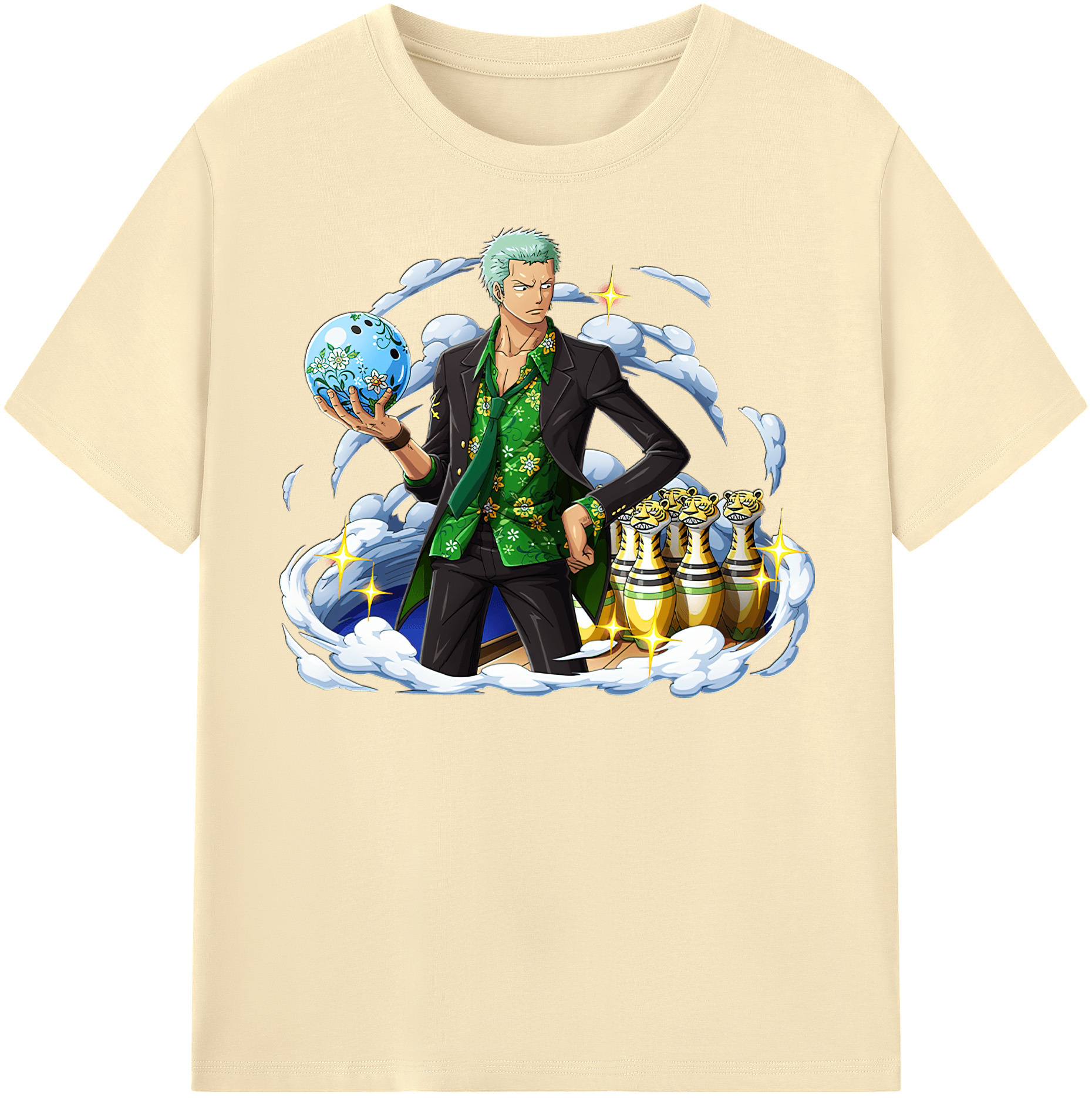 ワンピース ロロノア・ゾロ ONE PIECE Roronoa Zoro 綿100％半袖Tシャツ（フロントプリント）