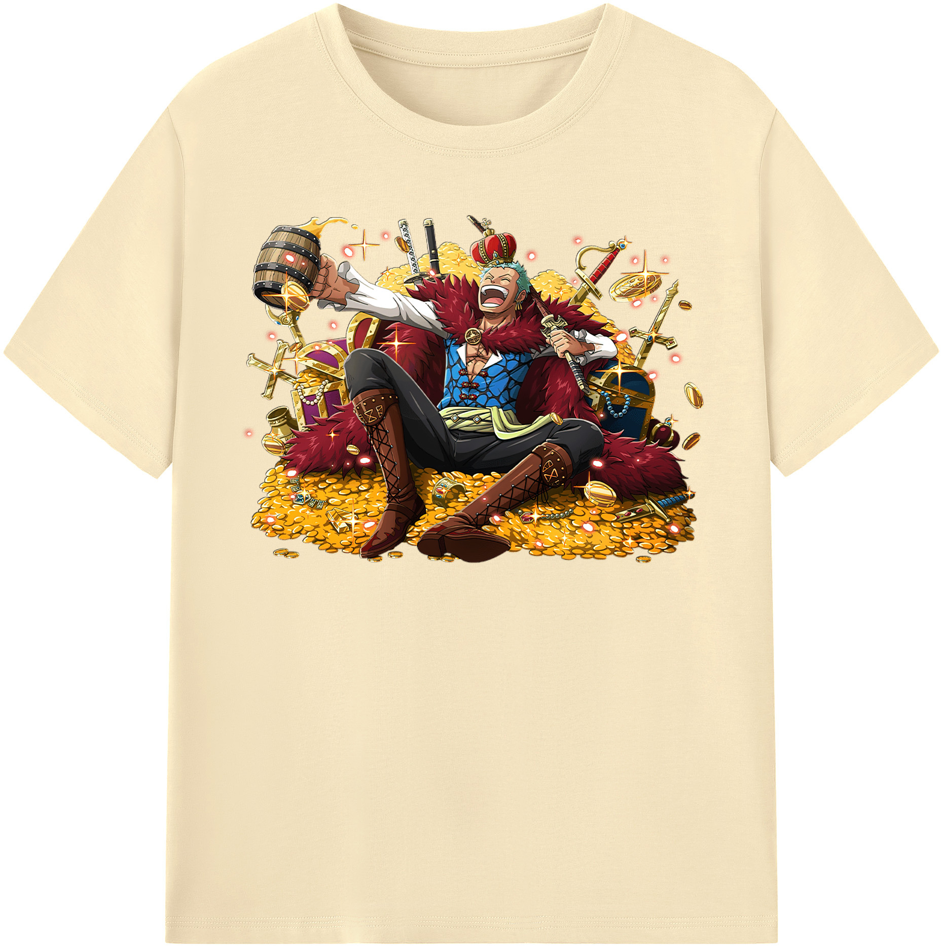 ワンピース ロロノア・ゾロ ONE PIECE Roronoa Zoro 綿100％半袖Tシャツ（フロントプリント）