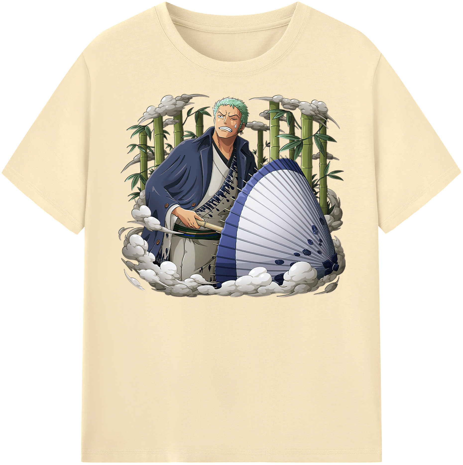 ワンピース ロロノア・ゾロ ONE PIECE Roronoa Zoro 綿100％半袖Tシャツ（フロントプリント）