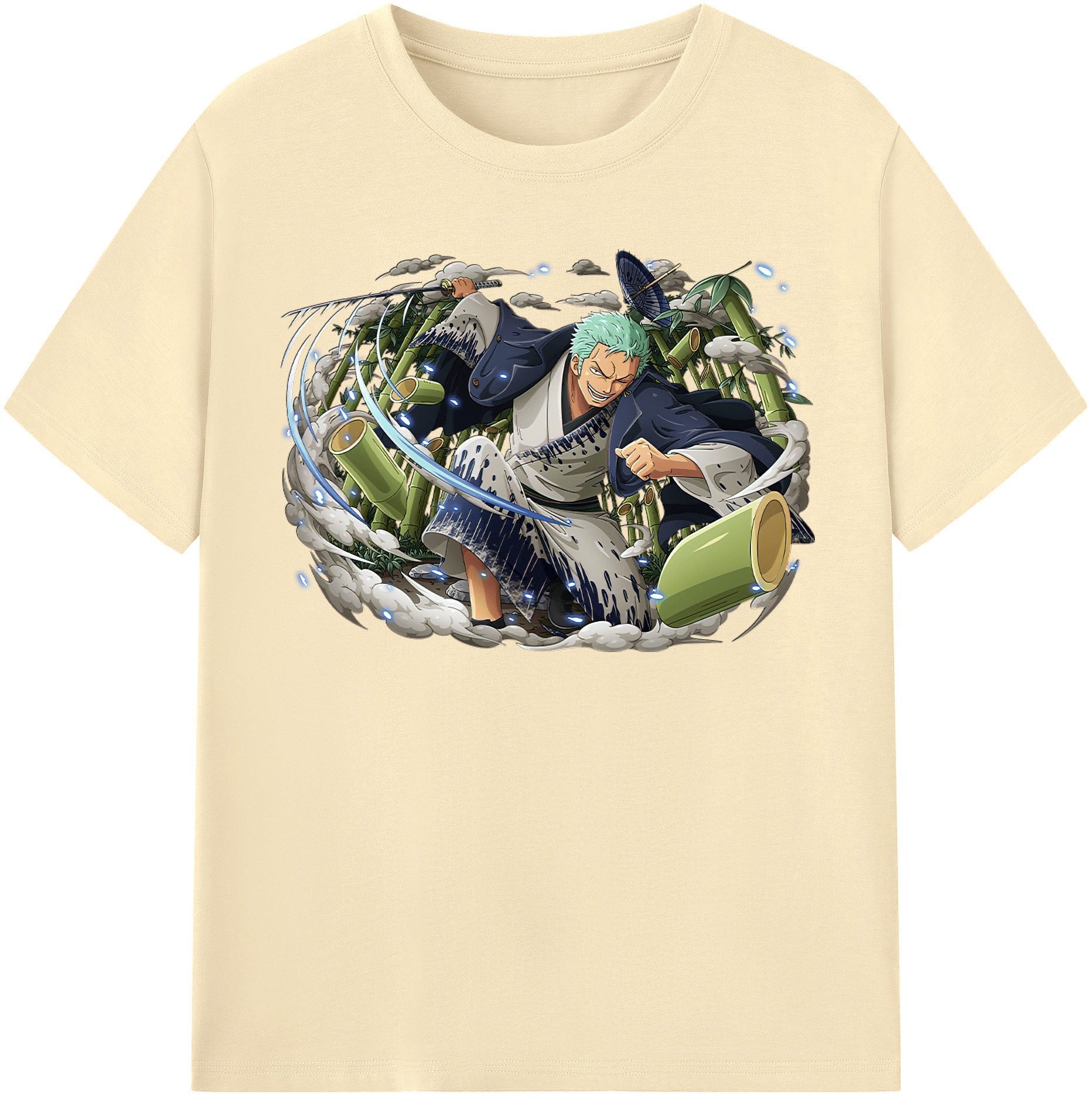 ワンピース ロロノア・ゾロ ONE PIECE Roronoa Zoro 綿100％半袖Tシャツ（フロントプリント）