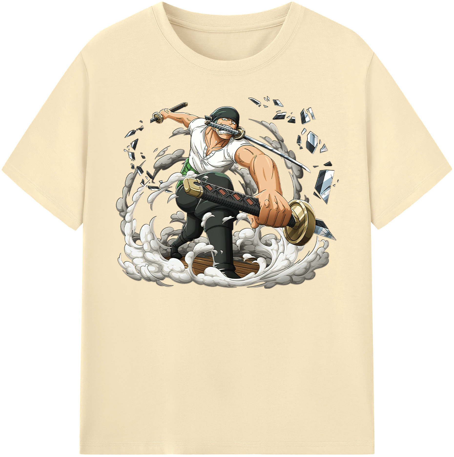 ワンピース ロロノア・ゾロ ONE PIECE Roronoa Zoro 綿100％半袖Tシャツ（フロントプリント）