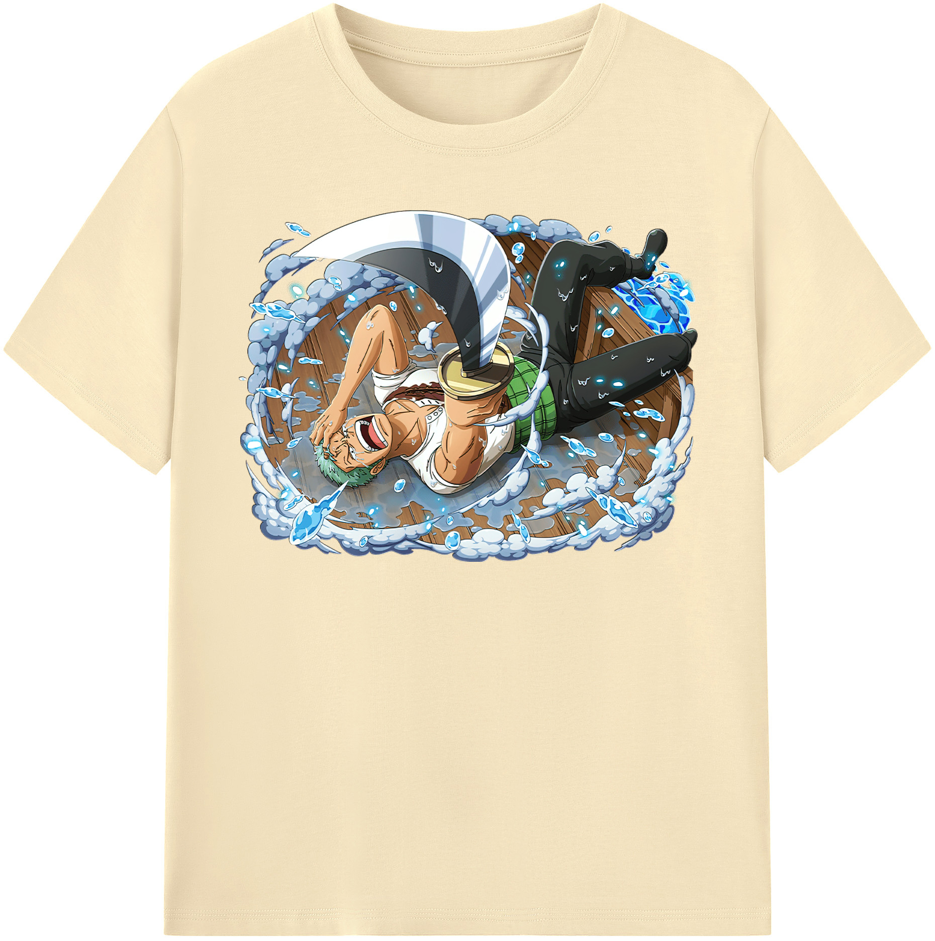 ワンピース ロロノア・ゾロ ONE PIECE Roronoa Zoro 綿100％半袖Tシャツ（フロントプリント）
