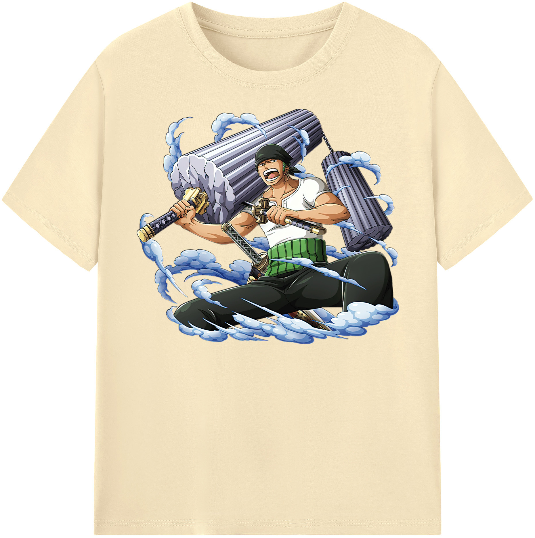 ワンピース ロロノア・ゾロ ONE PIECE Roronoa Zoro 綿100％半袖Tシャツ（フロントプリント）