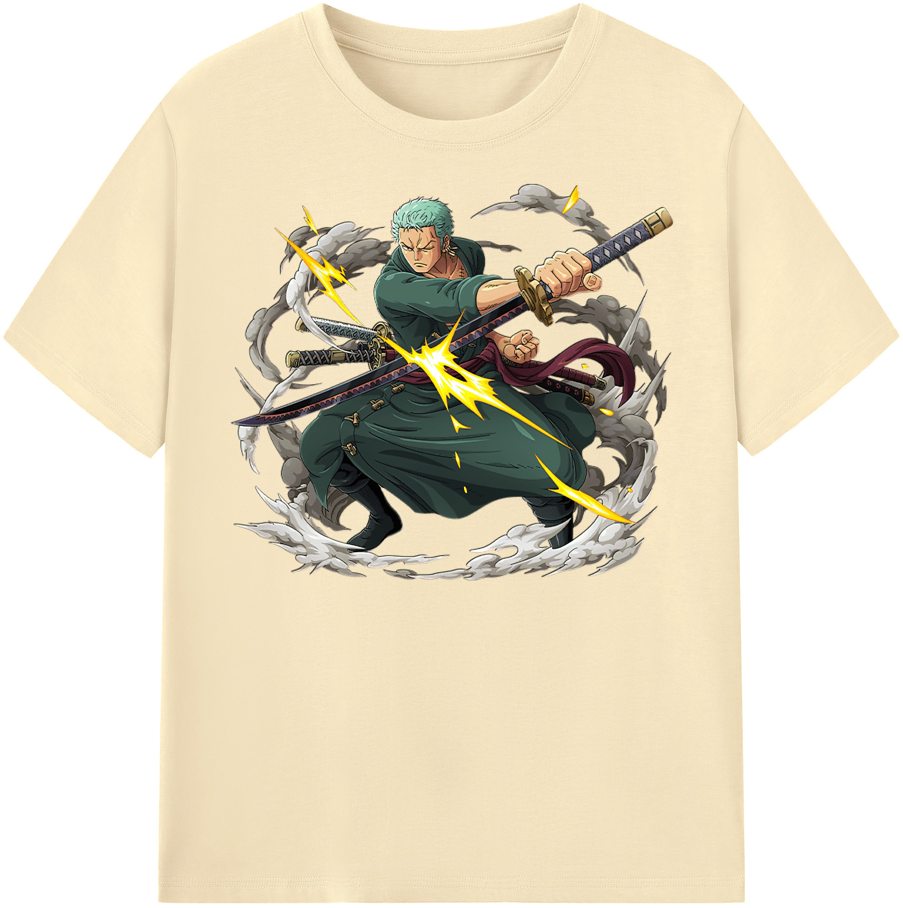 ワンピース ロロノア・ゾロ ONE PIECE Roronoa Zoro 綿100％半袖Tシャツ（フロントプリント）