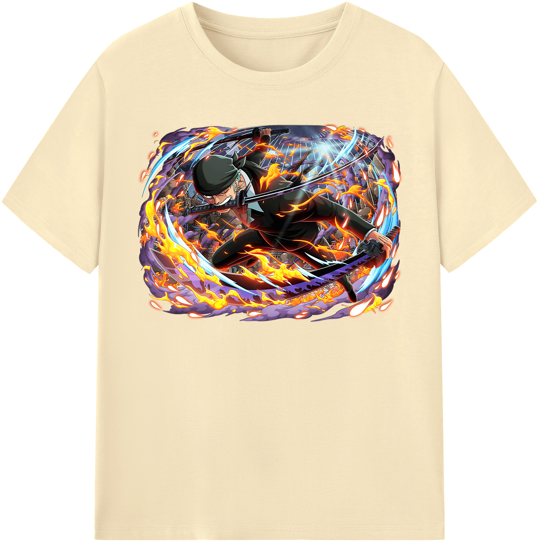 ワンピース ロロノア・ゾロ ONE PIECE Roronoa Zoro 綿100％半袖Tシャツ（フロントプリント）
