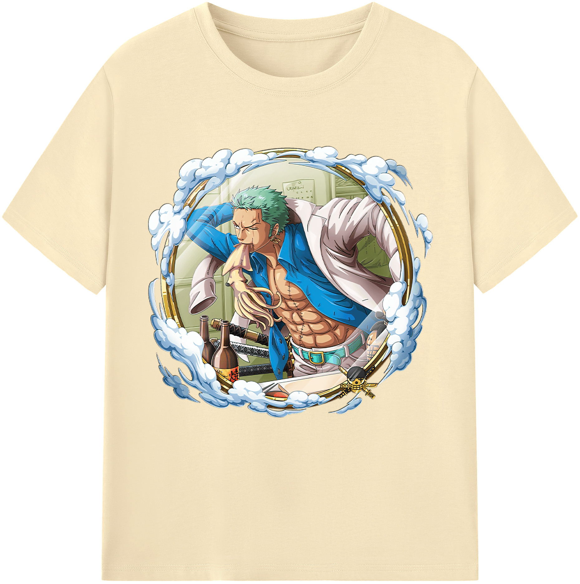 ワンピース ロロノア・ゾロ ONE PIECE Roronoa Zoro 綿100％半袖Tシャツ（フロントプリント）