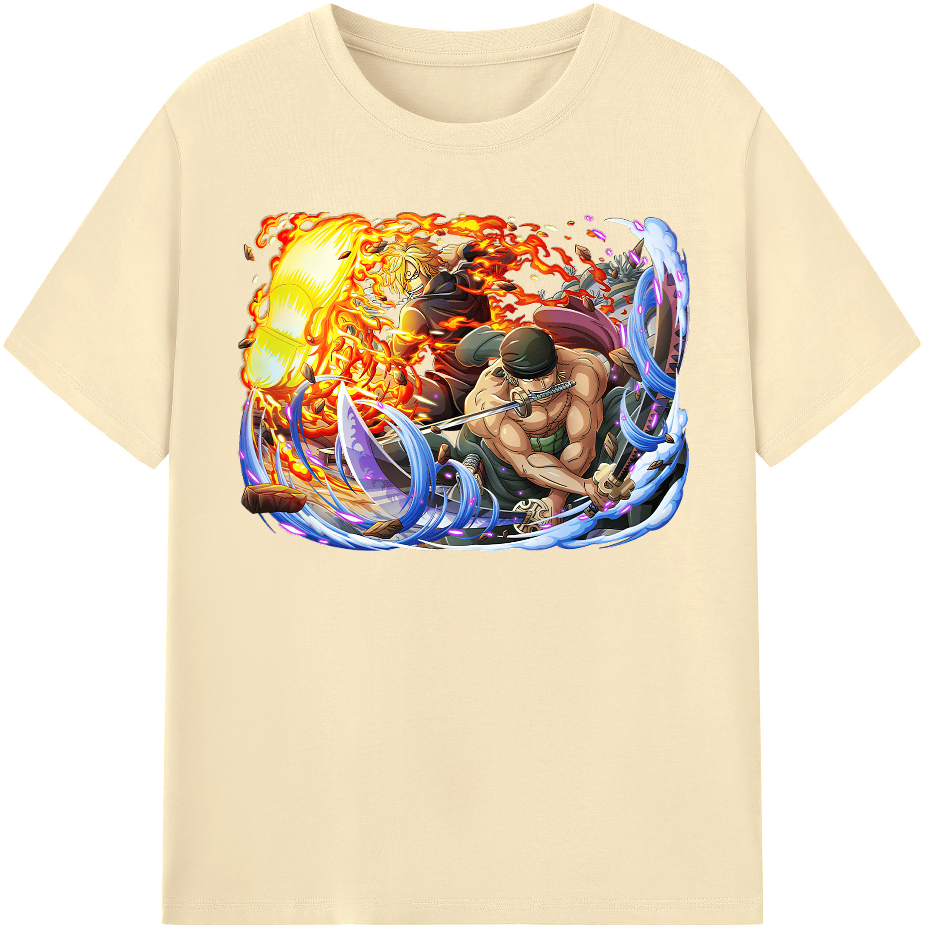 ワンピース ロロノア・ゾロ ONE PIECE Roronoa Zoro 綿100％半袖Tシャツ（フロントプリント）