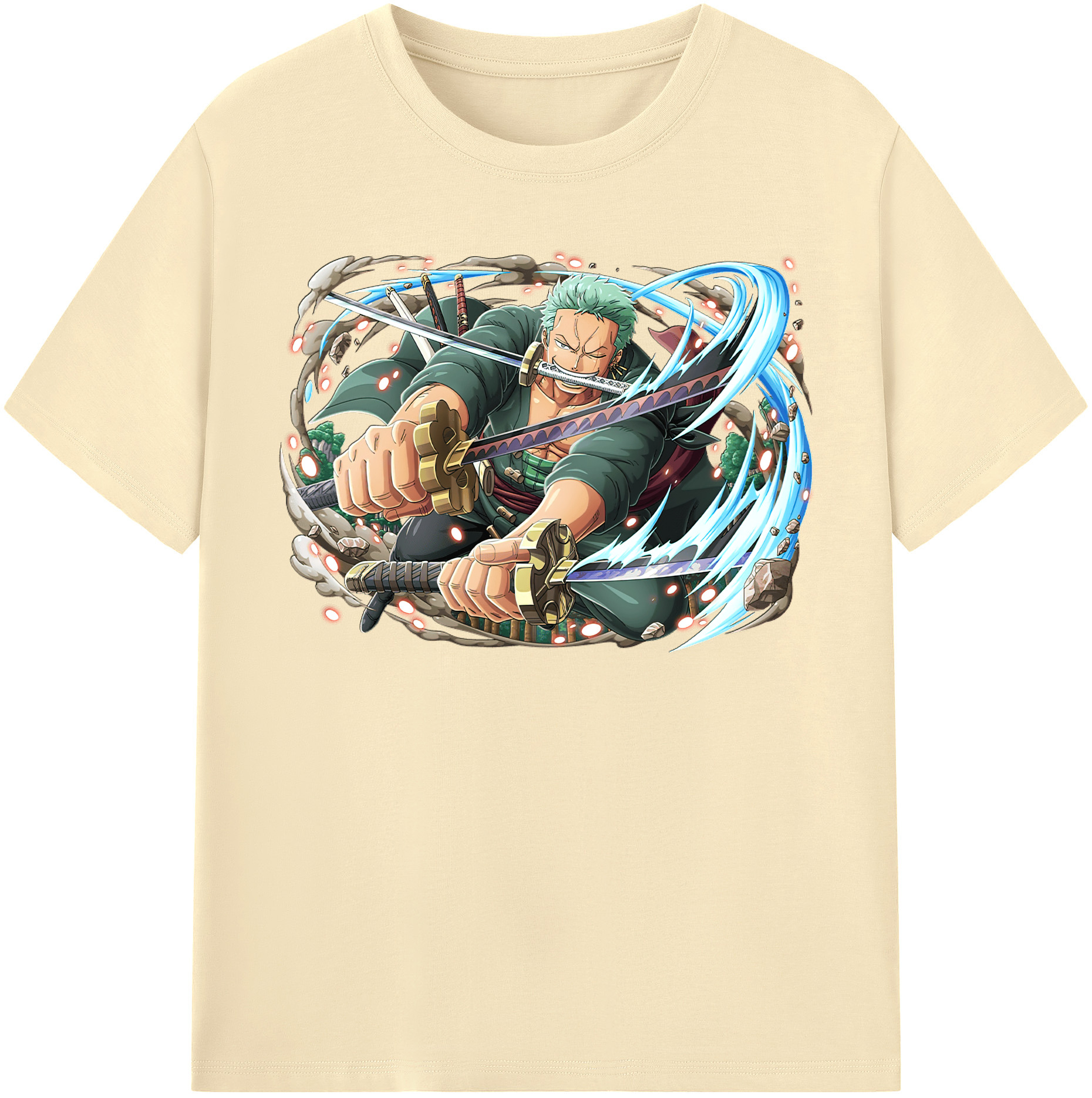 ワンピース ロロノア・ゾロ ONE PIECE Roronoa Zoro 綿100％半袖Tシャツ（フロントプリント）
