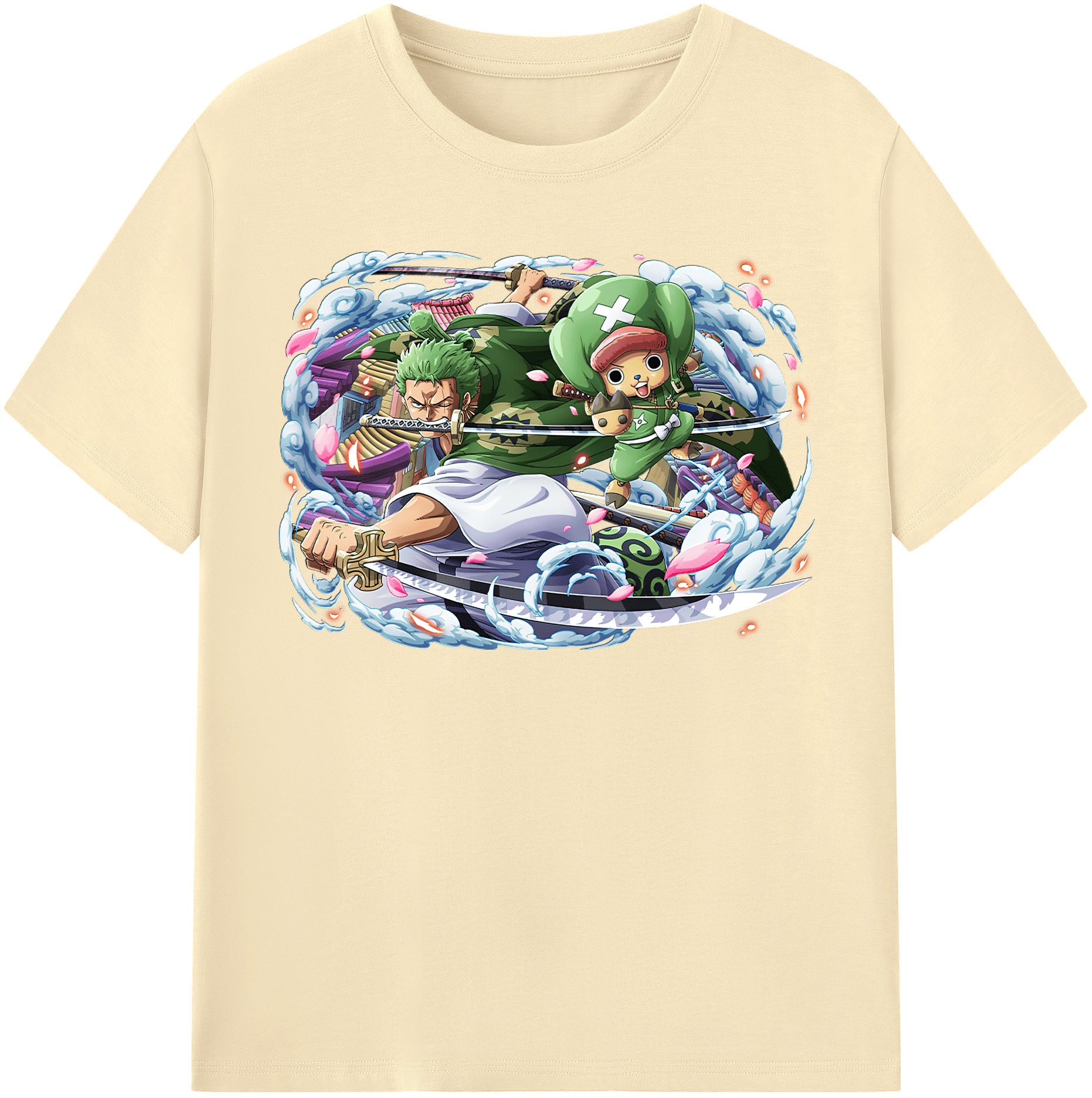 ワンピース ロロノア・ゾロ ONE PIECE Roronoa Zoro 綿100％半袖Tシャツ（フロントプリント）