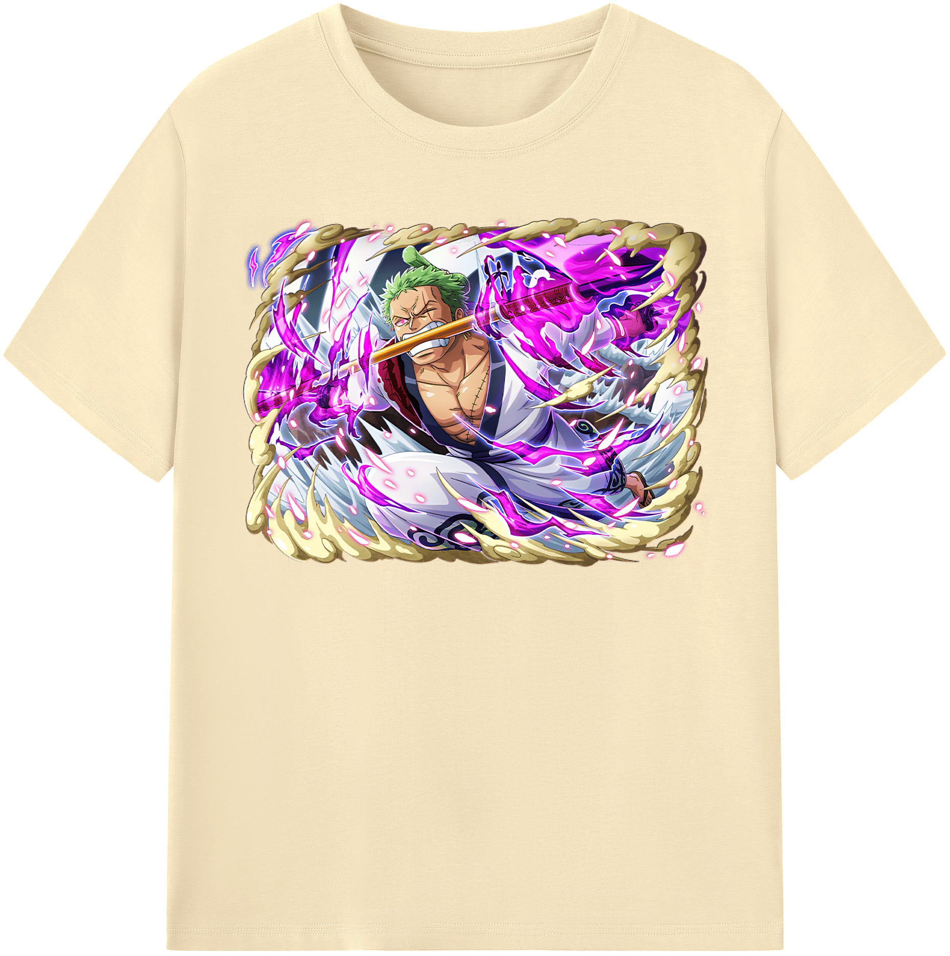 ワンピース ロロノア・ゾロ ONE PIECE Roronoa Zoro 綿100％半袖Tシャツ（フロントプリント）