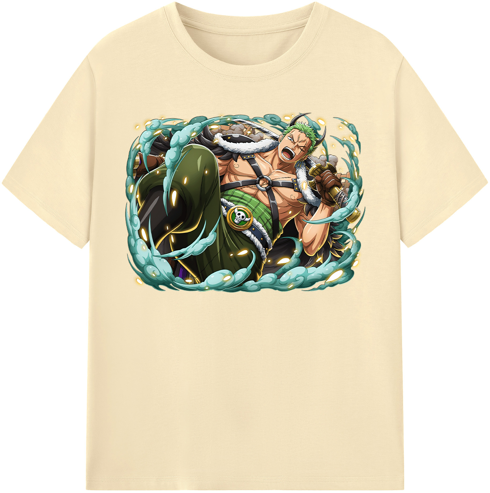 ワンピース ロロノア・ゾロ ONE PIECE Roronoa Zoro 綿100％半袖Tシャツ（フロントプリント）
