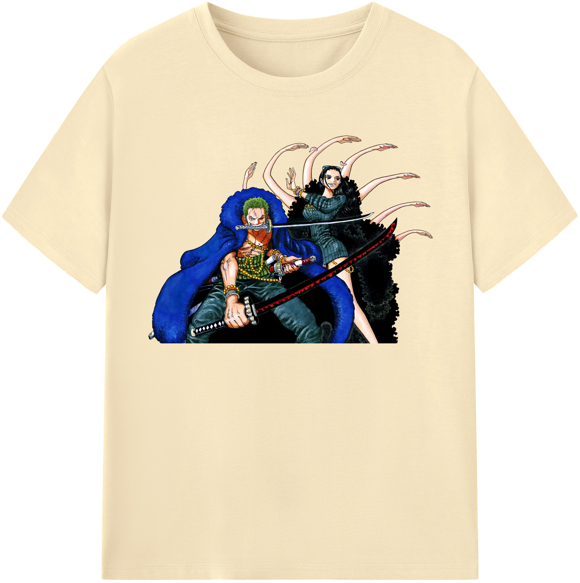 ワンピース ロロノア・ゾロ ONE PIECE Roronoa Zoro 綿100％半袖Tシャツ（フロントプリント）