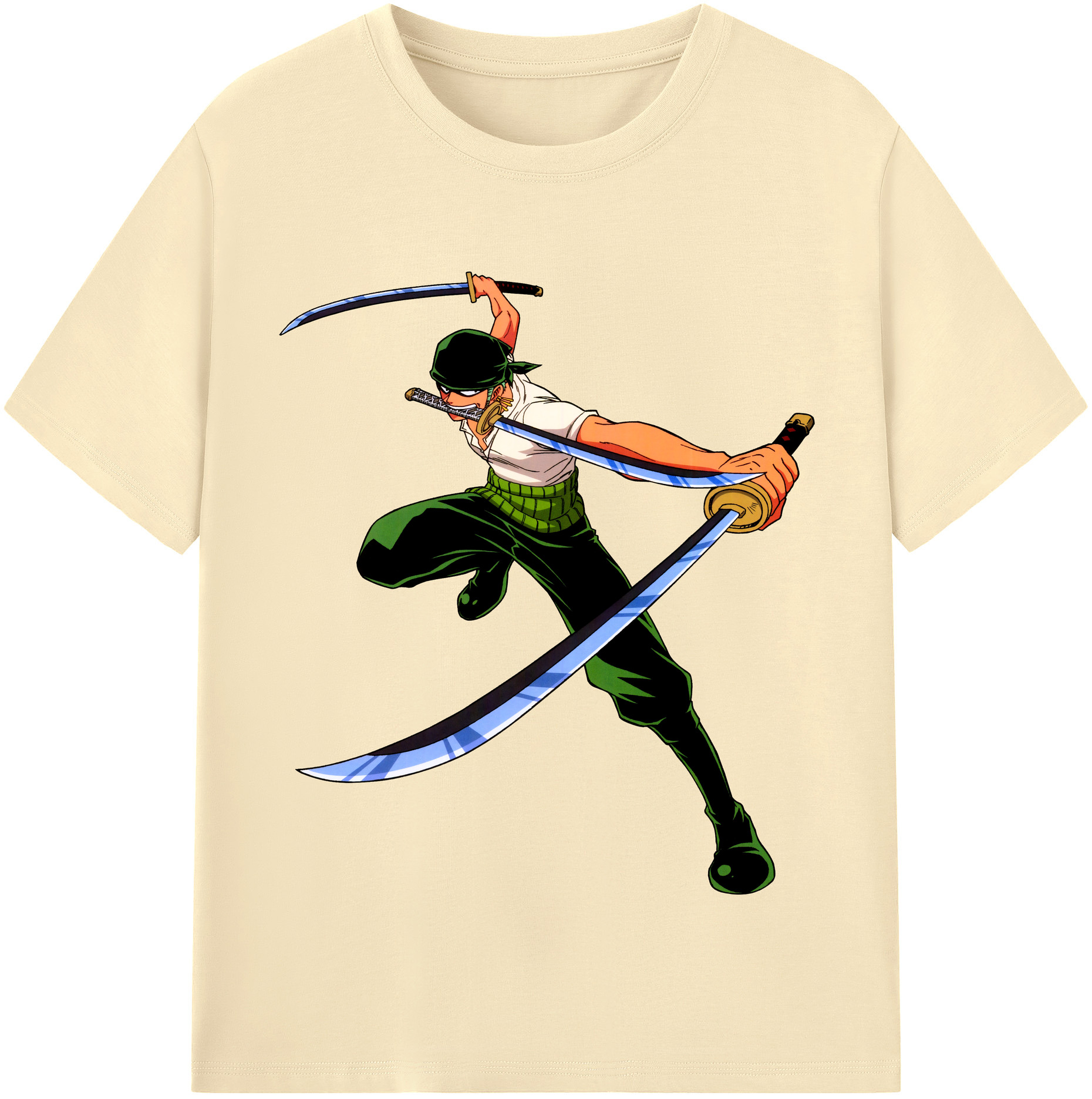 ワンピース ロロノア・ゾロ ONE PIECE Roronoa Zoro 綿100％半袖Tシャツ（フロントプリント）