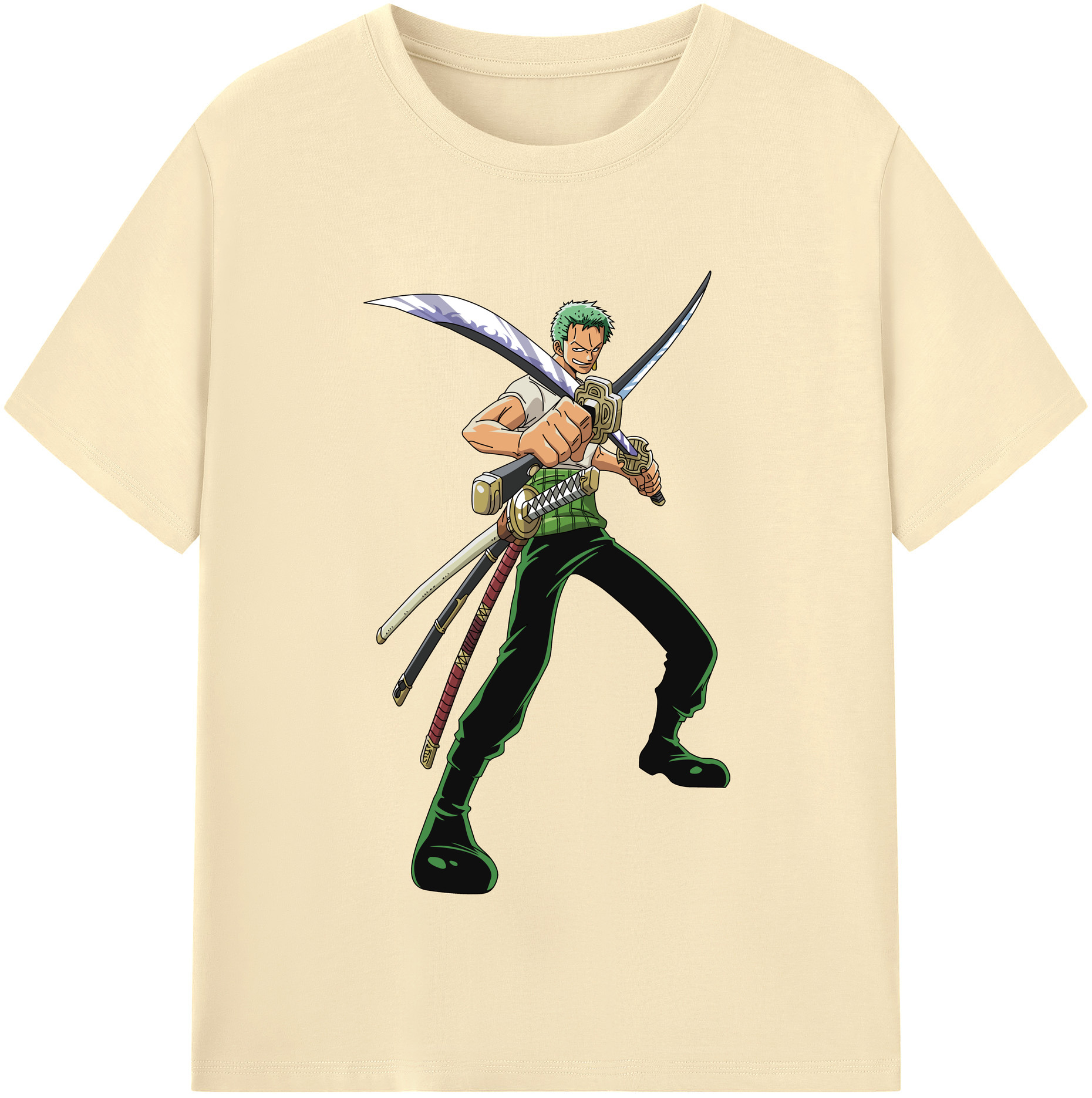 ワンピース ロロノア・ゾロ ONE PIECE Roronoa Zoro 綿100％半袖Tシャツ（フロントプリント）
