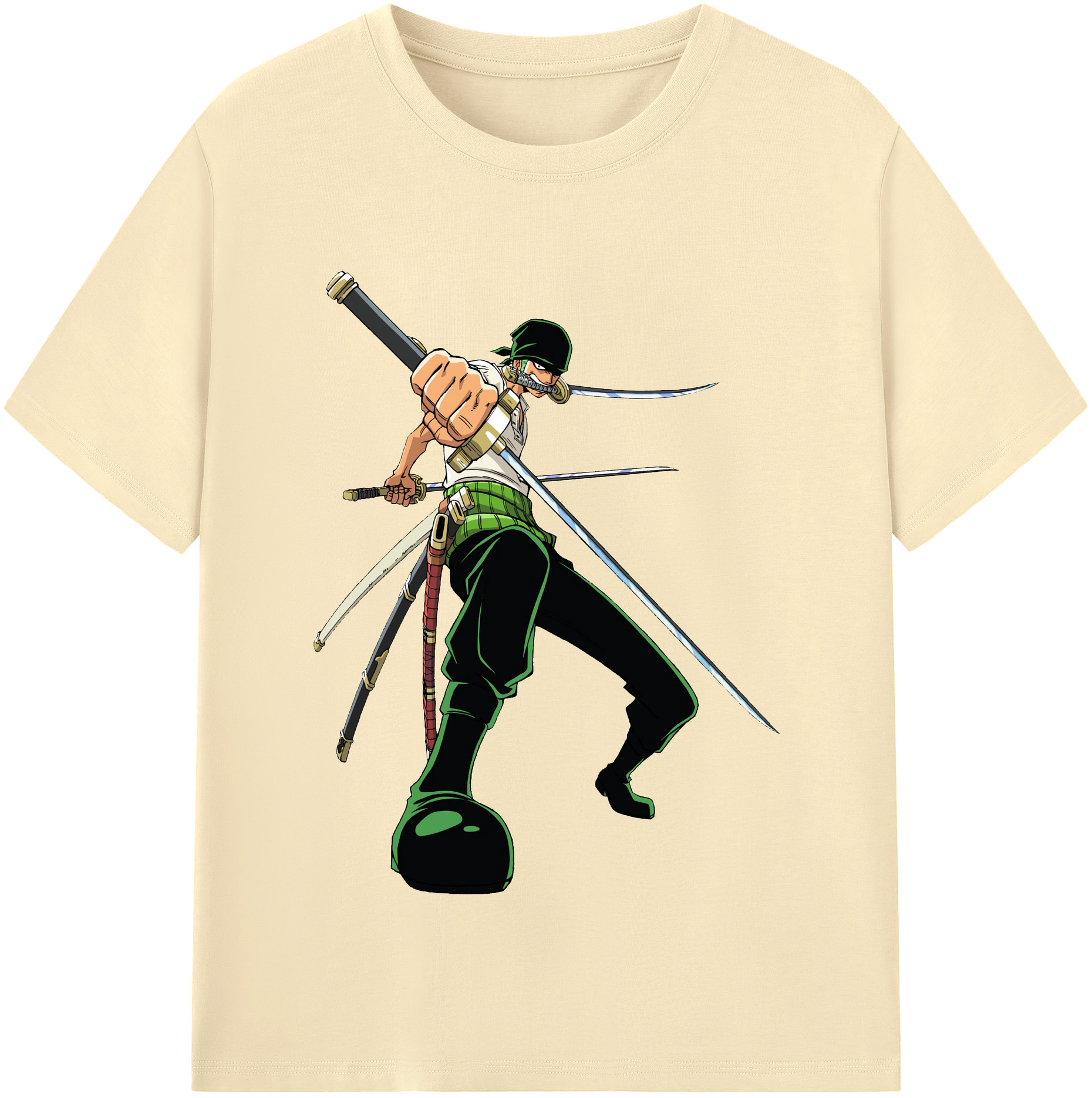 ワンピース ロロノア・ゾロ ONE PIECE Roronoa Zoro 綿100％半袖Tシャツ（フロントプリント）