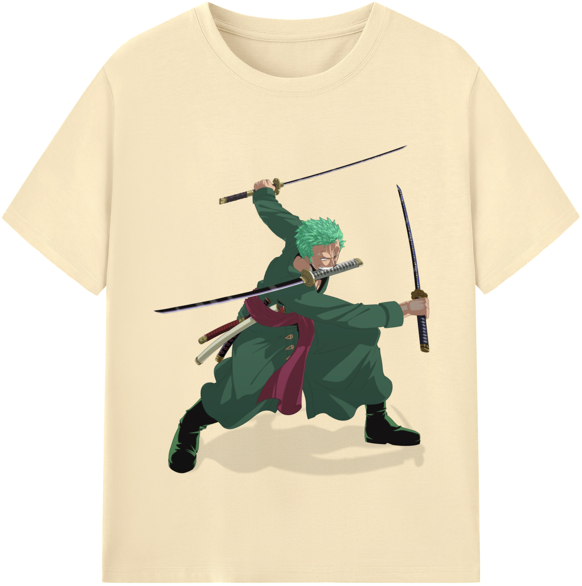 ワンピース ロロノア・ゾロ ONE PIECE Roronoa Zoro 綿100％半袖Tシャツ（フロントプリント）