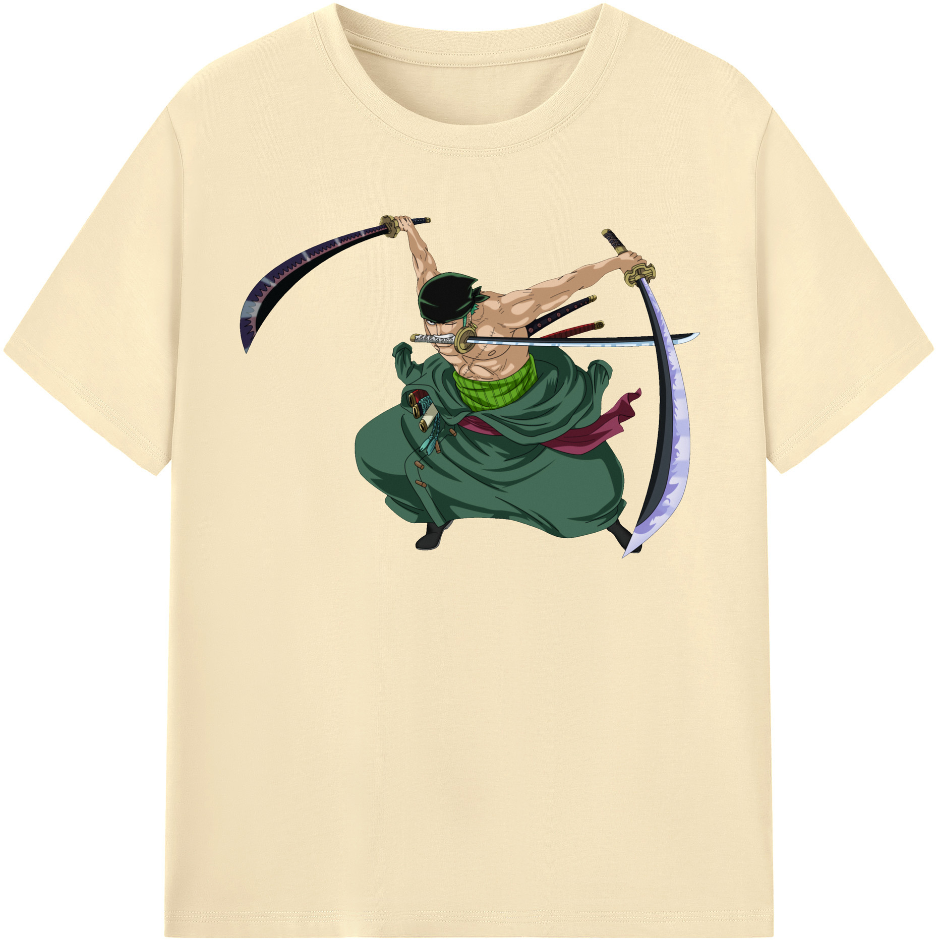 ワンピース ロロノア・ゾロ ONE PIECE Roronoa Zoro 綿100％半袖Tシャツ（フロントプリント）