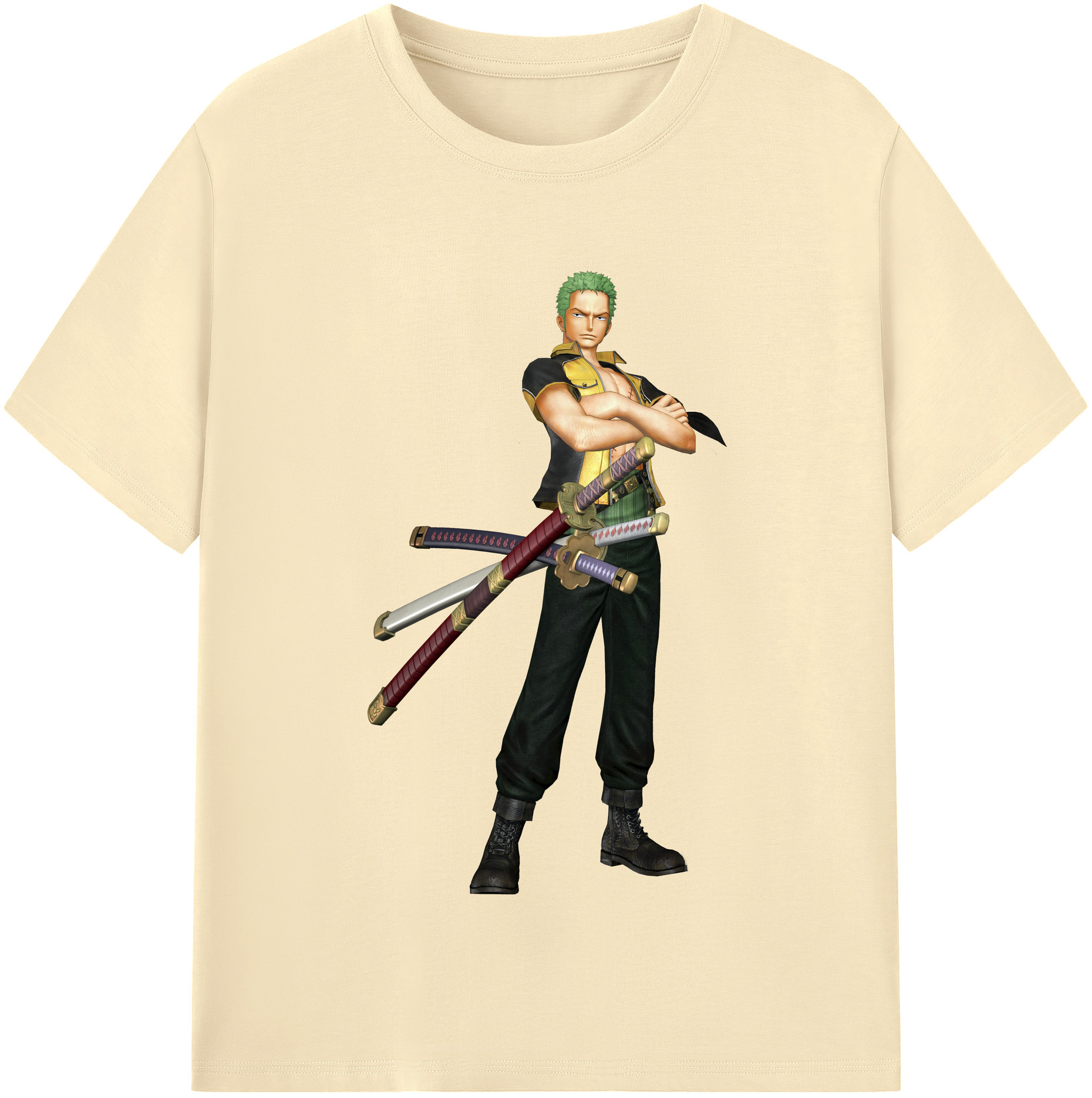 ワンピース ロロノア・ゾロ ONE PIECE Roronoa Zoro 綿100％半袖Tシャツ（フロントプリント）