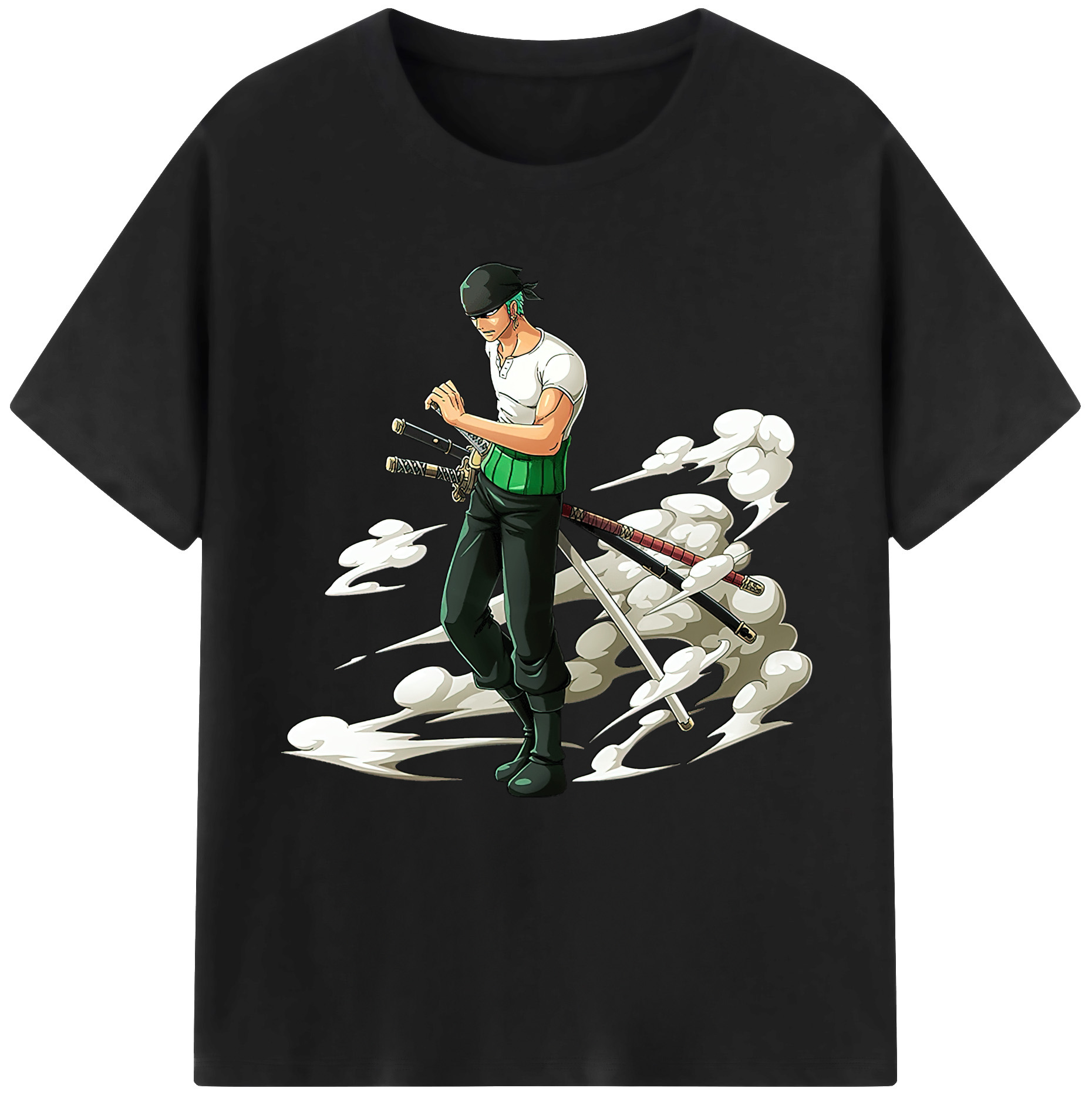 ワンピース ロロノア・ゾロ ONE PIECE Roronoa Zoro 綿100％半袖Tシャツ（フロントプリント）