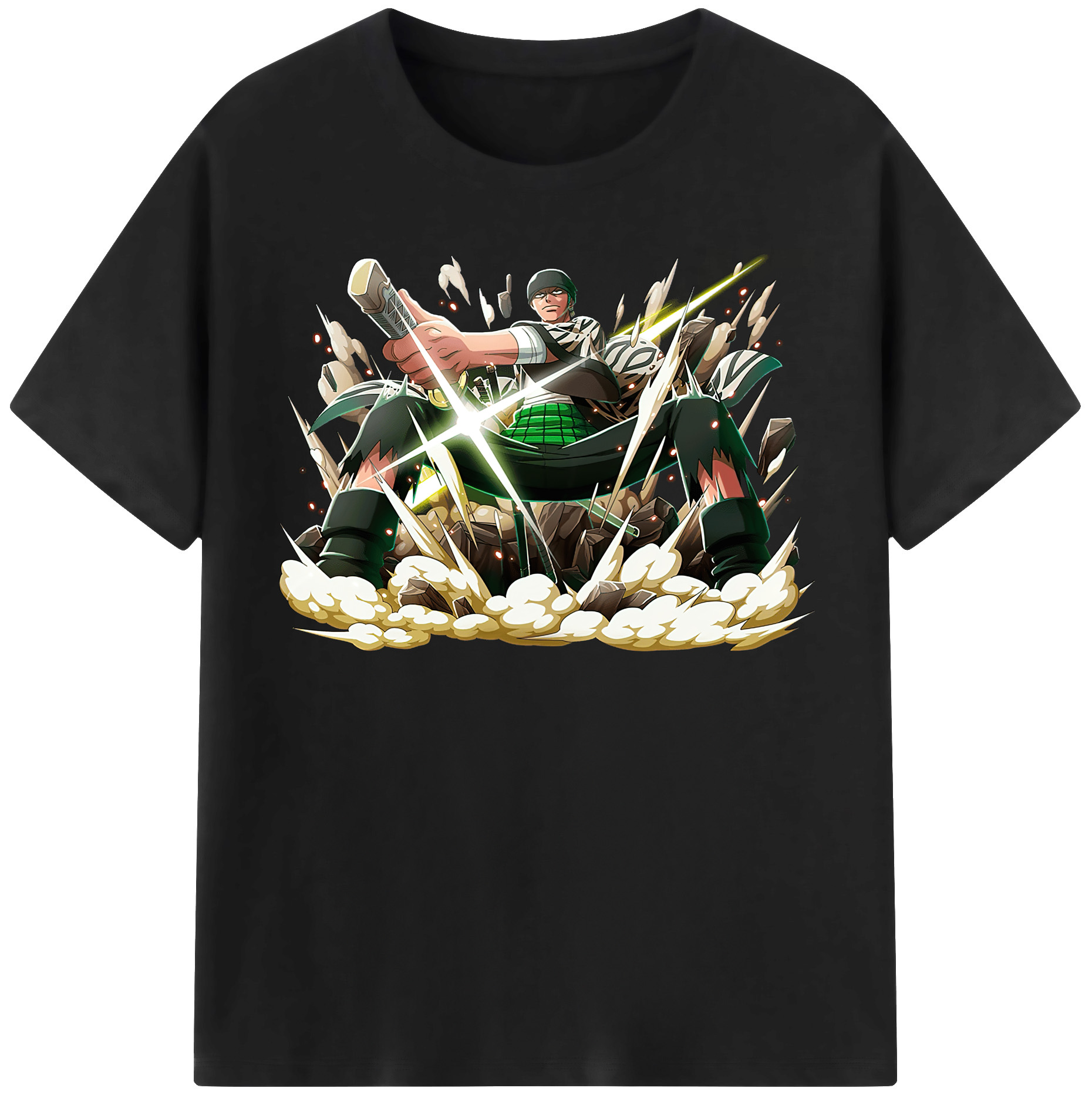 ワンピース ロロノア・ゾロ ONE PIECE Roronoa Zoro 綿100％半袖Tシャツ（フロントプリント）