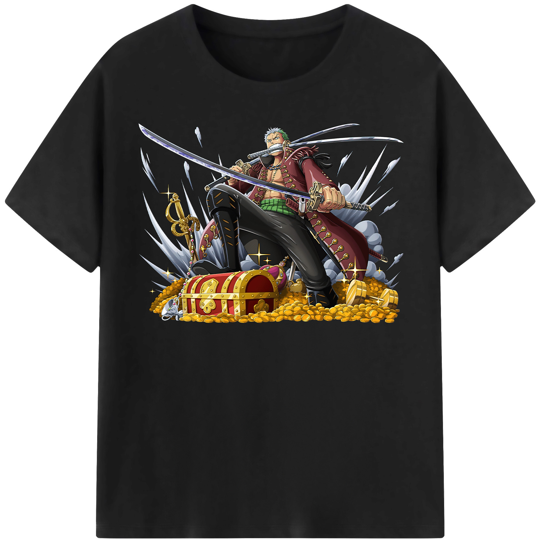 ワンピース ロロノア・ゾロ ONE PIECE Roronoa Zoro 綿100％半袖Tシャツ（フロントプリント）