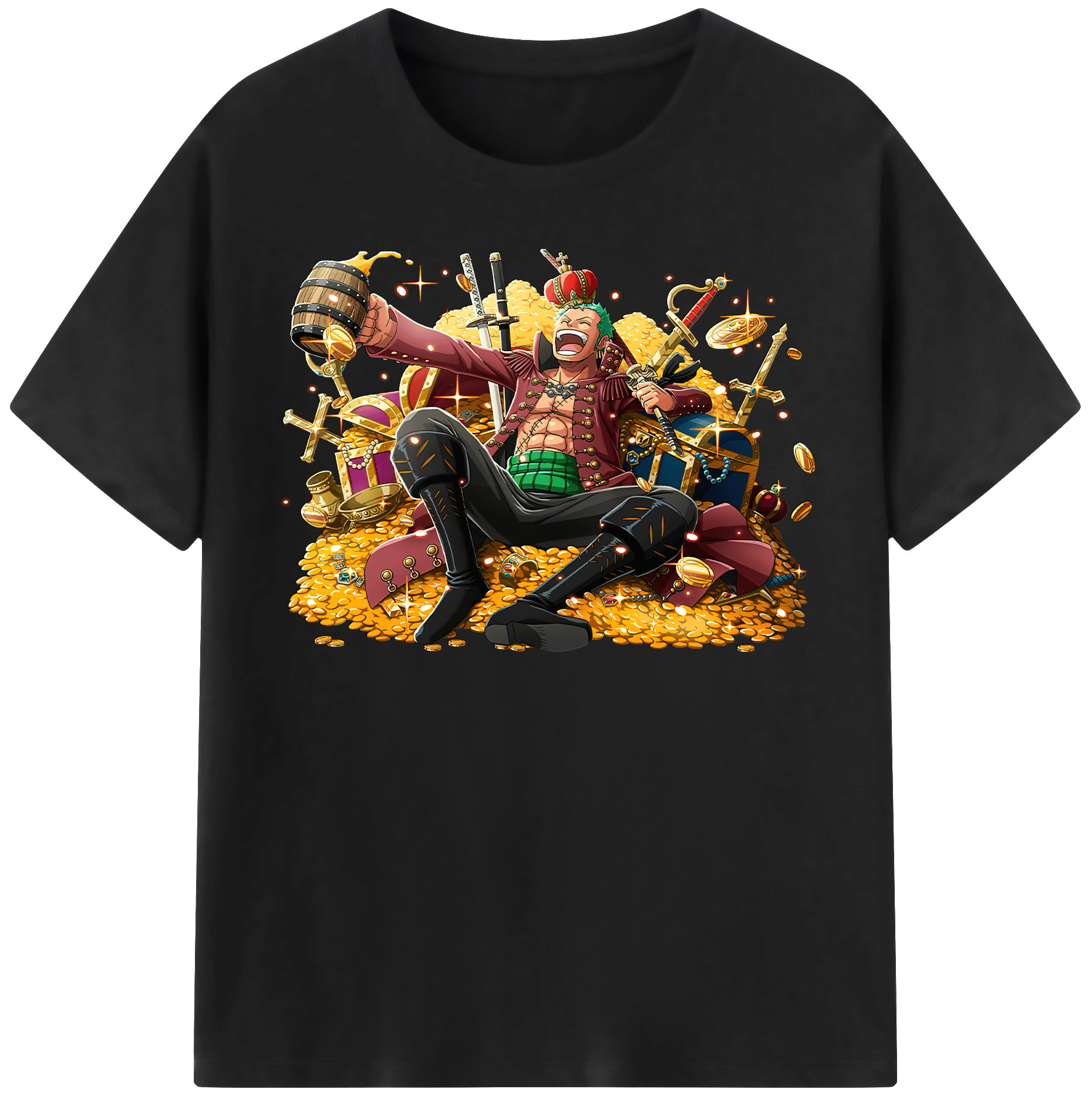 ワンピース ロロノア・ゾロ ONE PIECE Roronoa Zoro 綿100％半袖Tシャツ（フロントプリント）