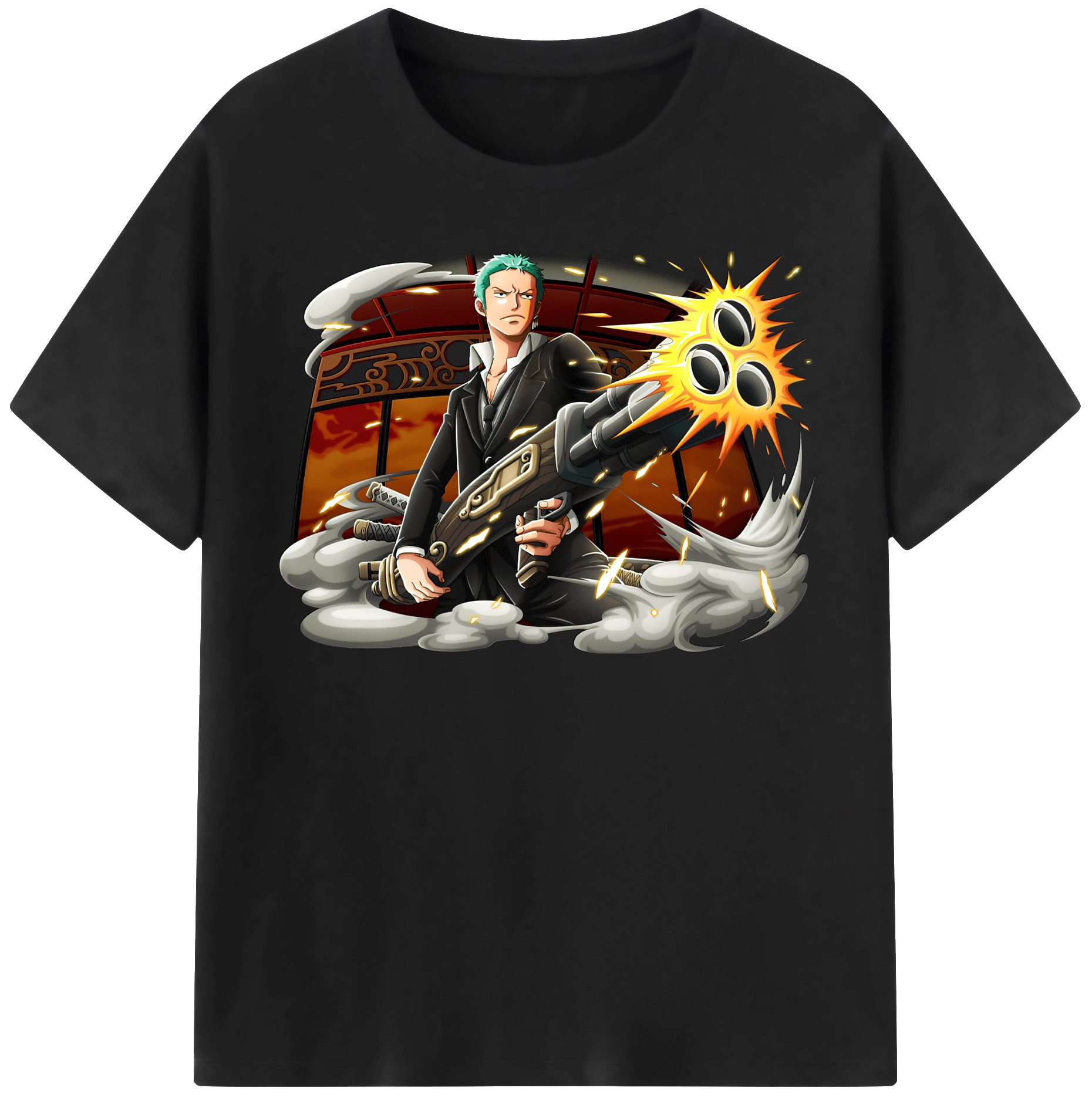 ワンピース ロロノア・ゾロ ONE PIECE Roronoa Zoro 綿100％半袖Tシャツ（フロントプリント）