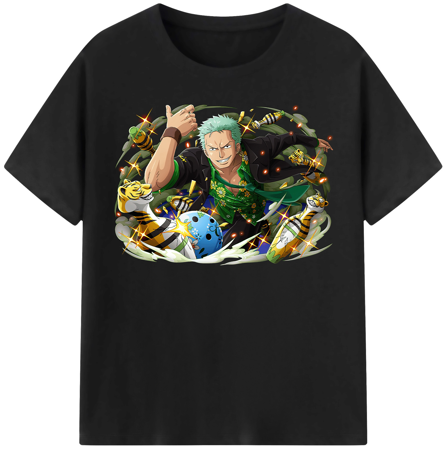 ワンピース ロロノア・ゾロ ONE PIECE Roronoa Zoro 綿100％半袖Tシャツ（フロントプリント）