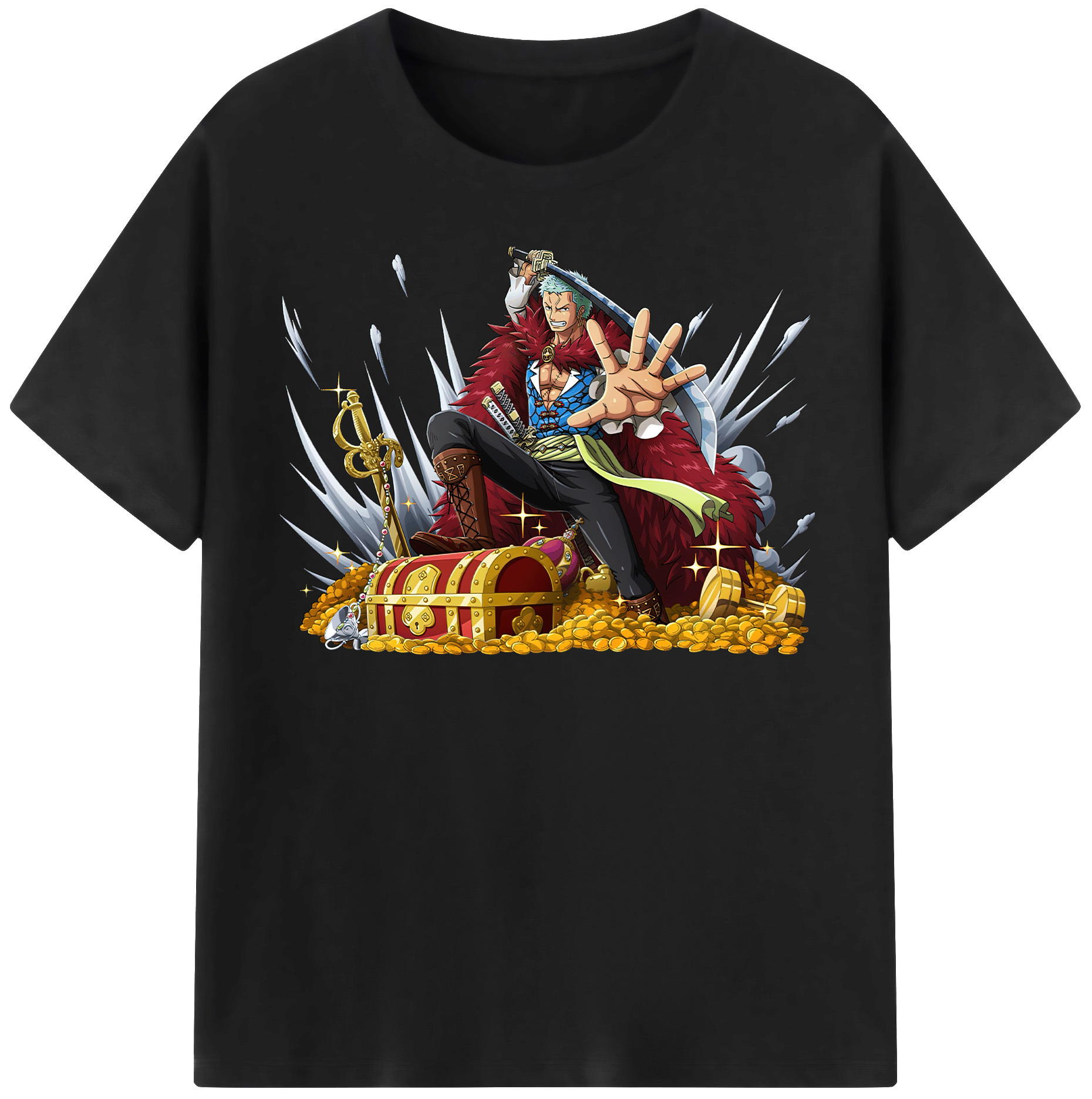 ワンピース ロロノア・ゾロ ONE PIECE Roronoa Zoro 綿100％半袖Tシャツ（フロントプリント）