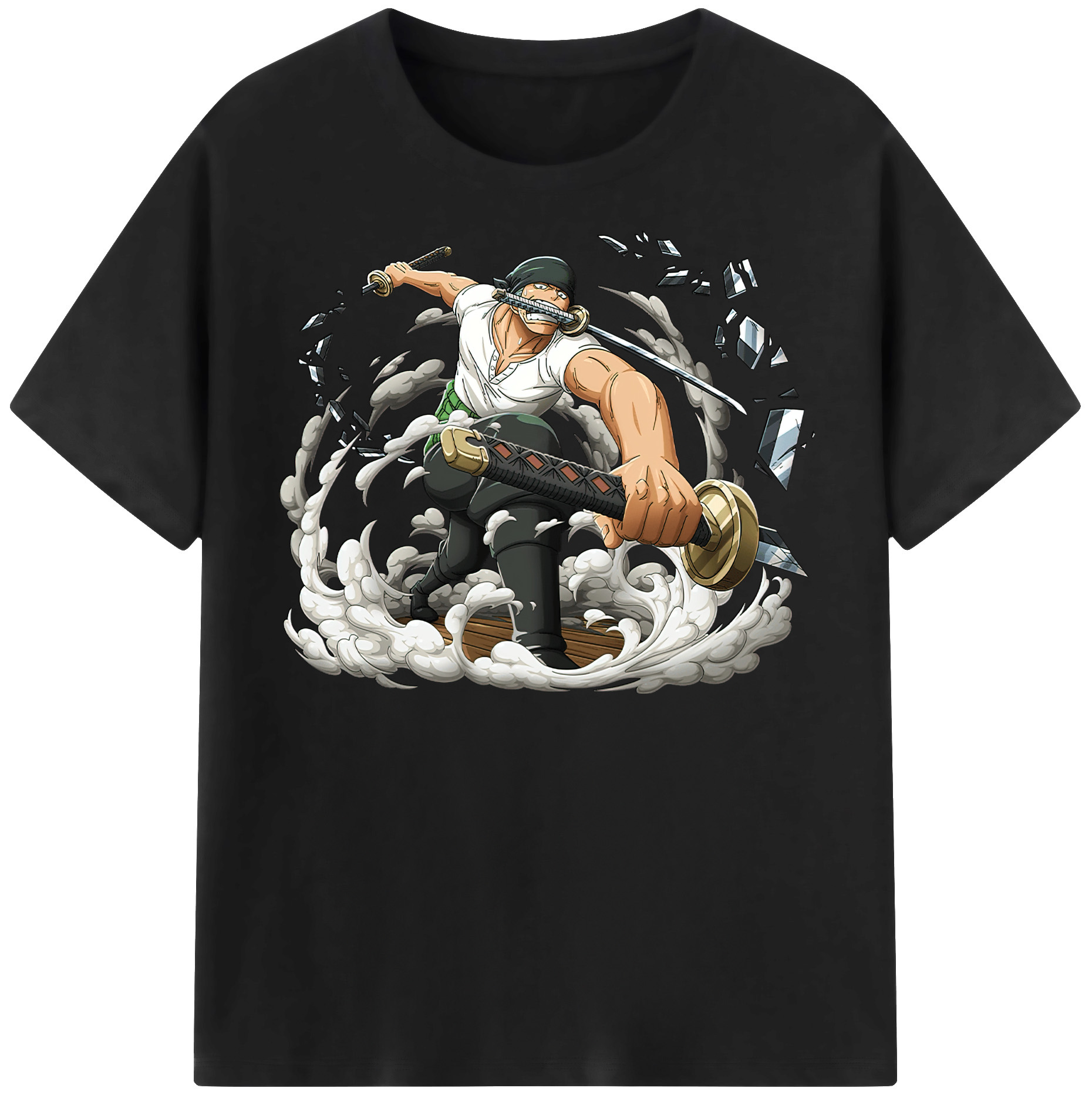 ワンピース ロロノア・ゾロ ONE PIECE Roronoa Zoro 綿100％半袖Tシャツ（フロントプリント）