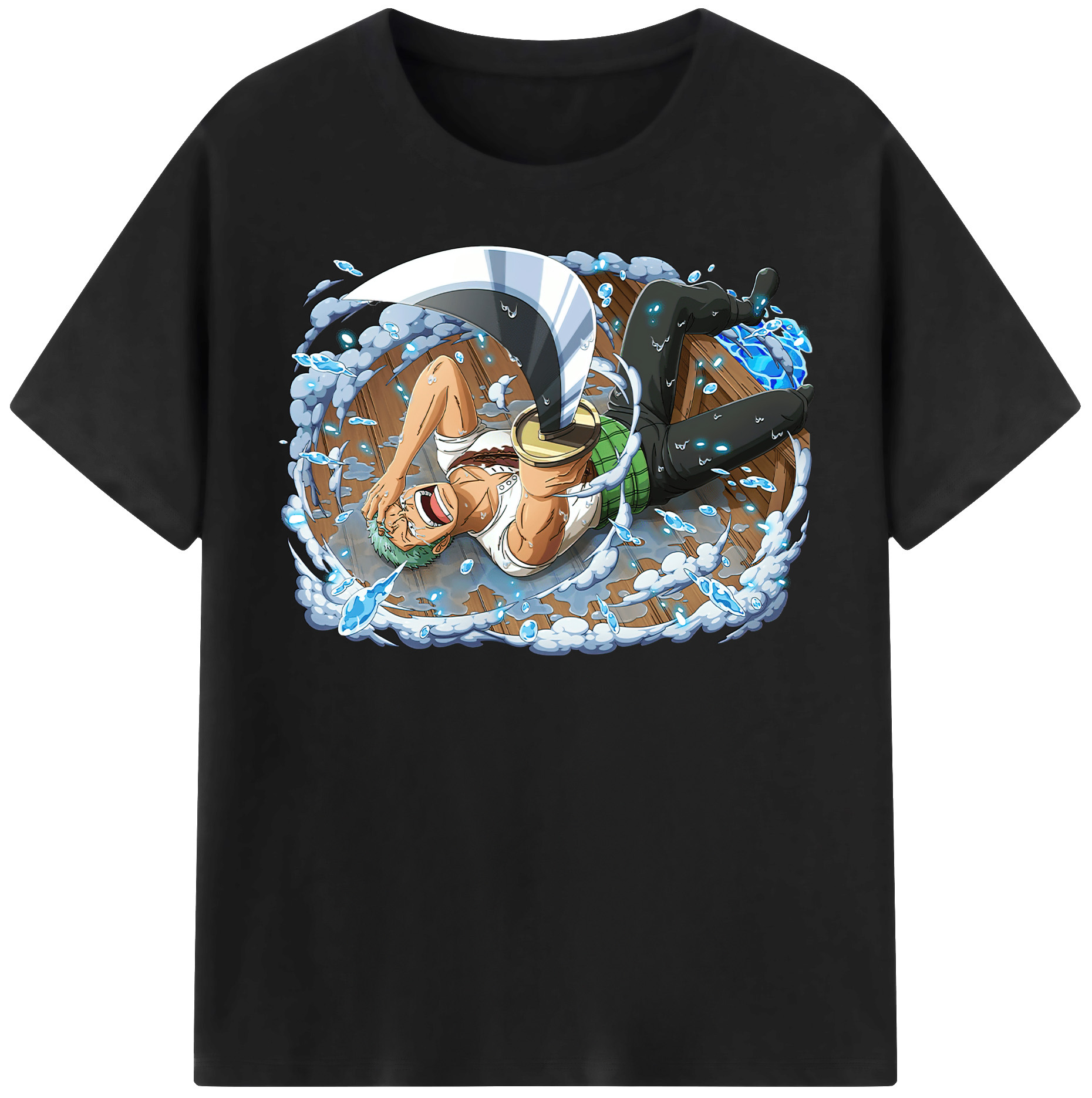 ワンピース ロロノア・ゾロ ONE PIECE Roronoa Zoro 綿100％半袖Tシャツ（フロントプリント）