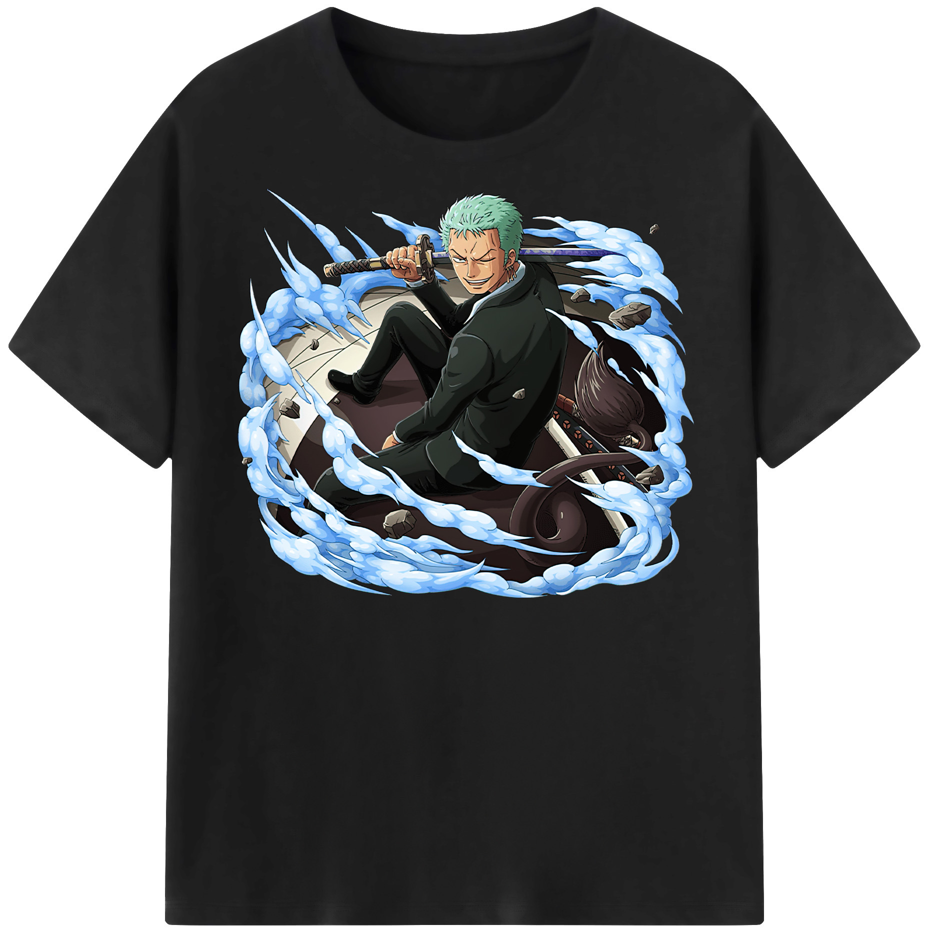 ワンピース ロロノア・ゾロ ONE PIECE Roronoa Zoro 綿100％半袖Tシャツ（フロントプリント）