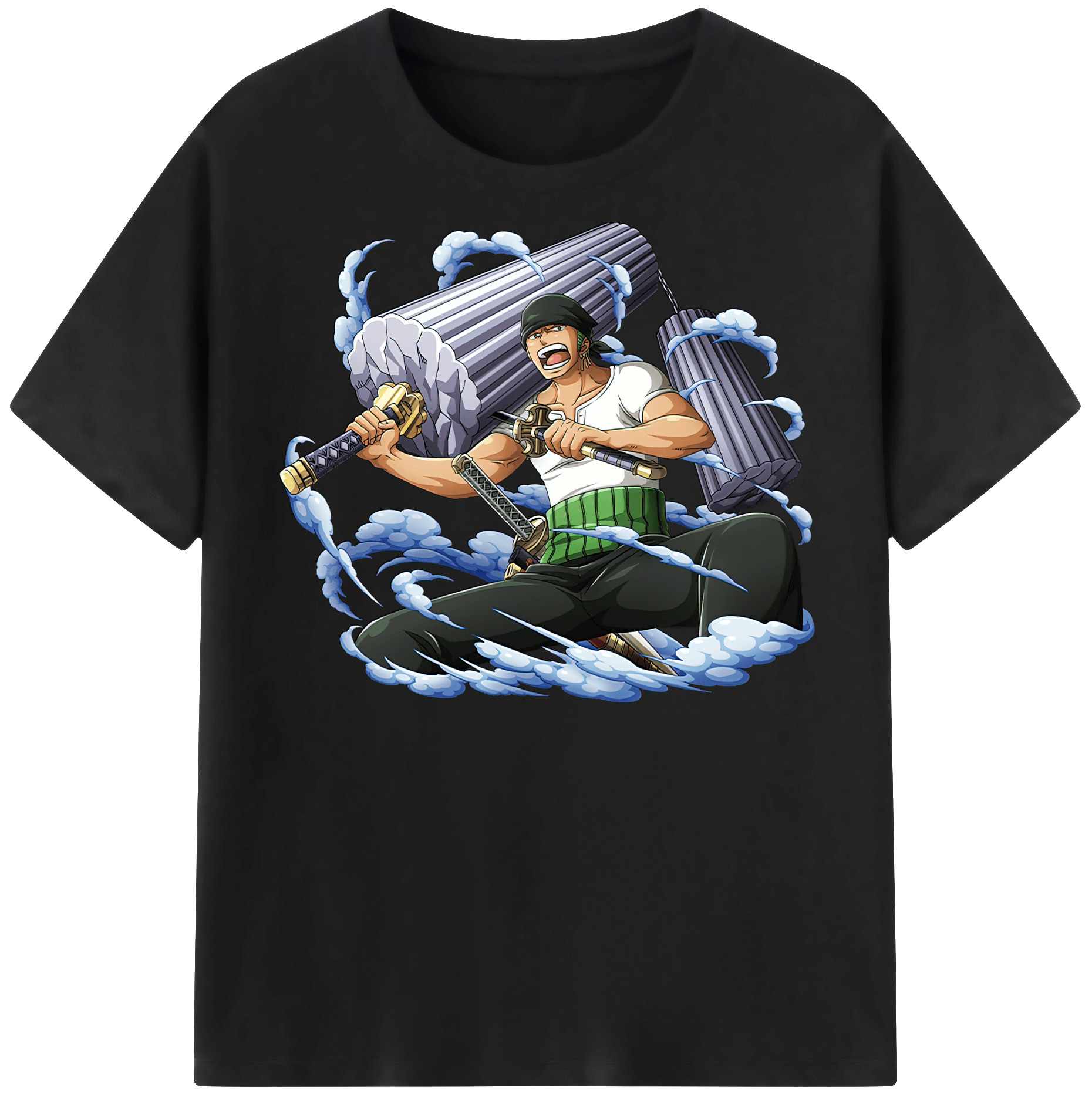 ワンピース ロロノア・ゾロ ONE PIECE Roronoa Zoro 綿100％半袖Tシャツ（フロントプリント）
