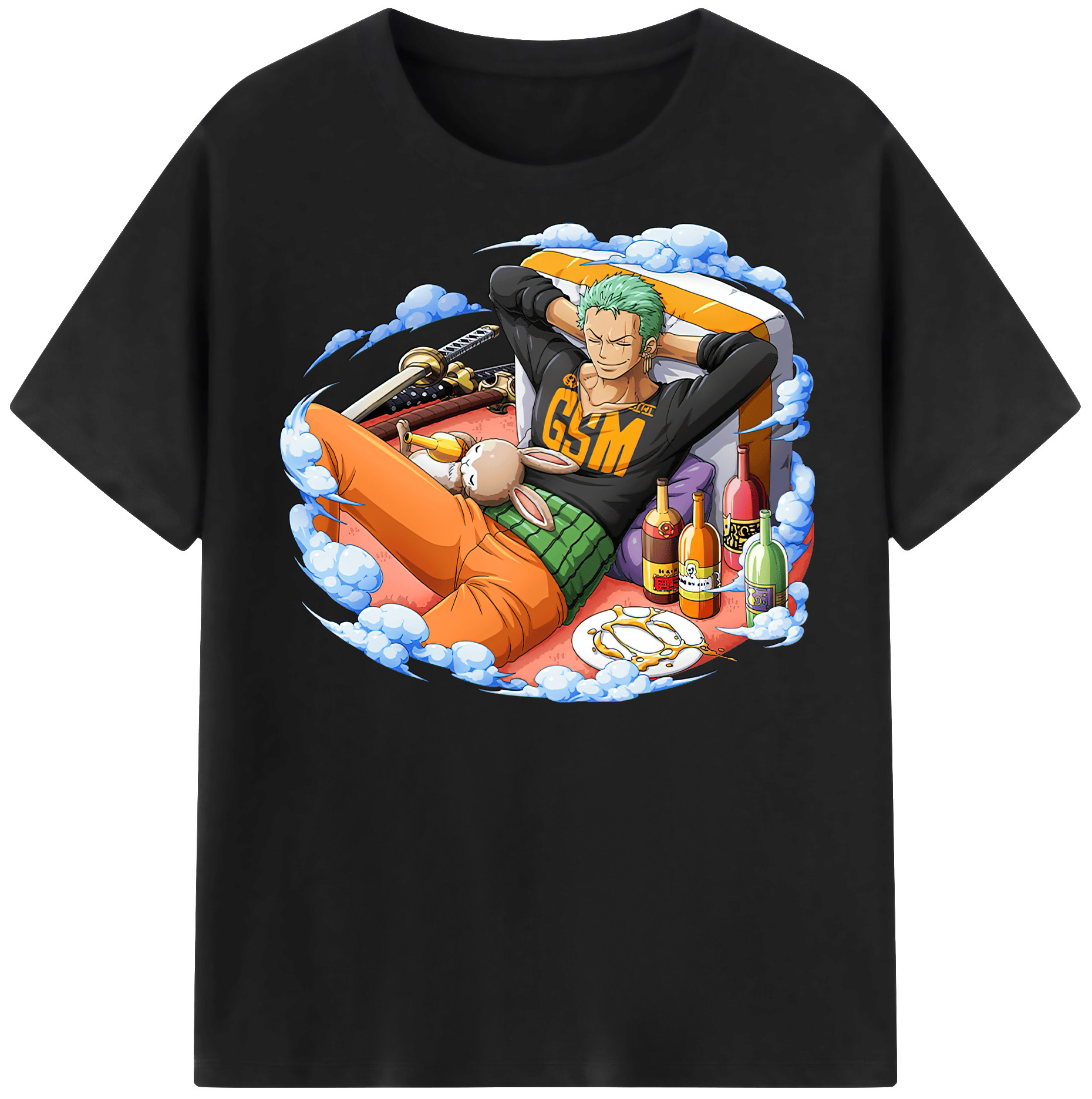 ワンピース ロロノア・ゾロ ONE PIECE Roronoa Zoro 綿100％半袖Tシャツ（フロントプリント）