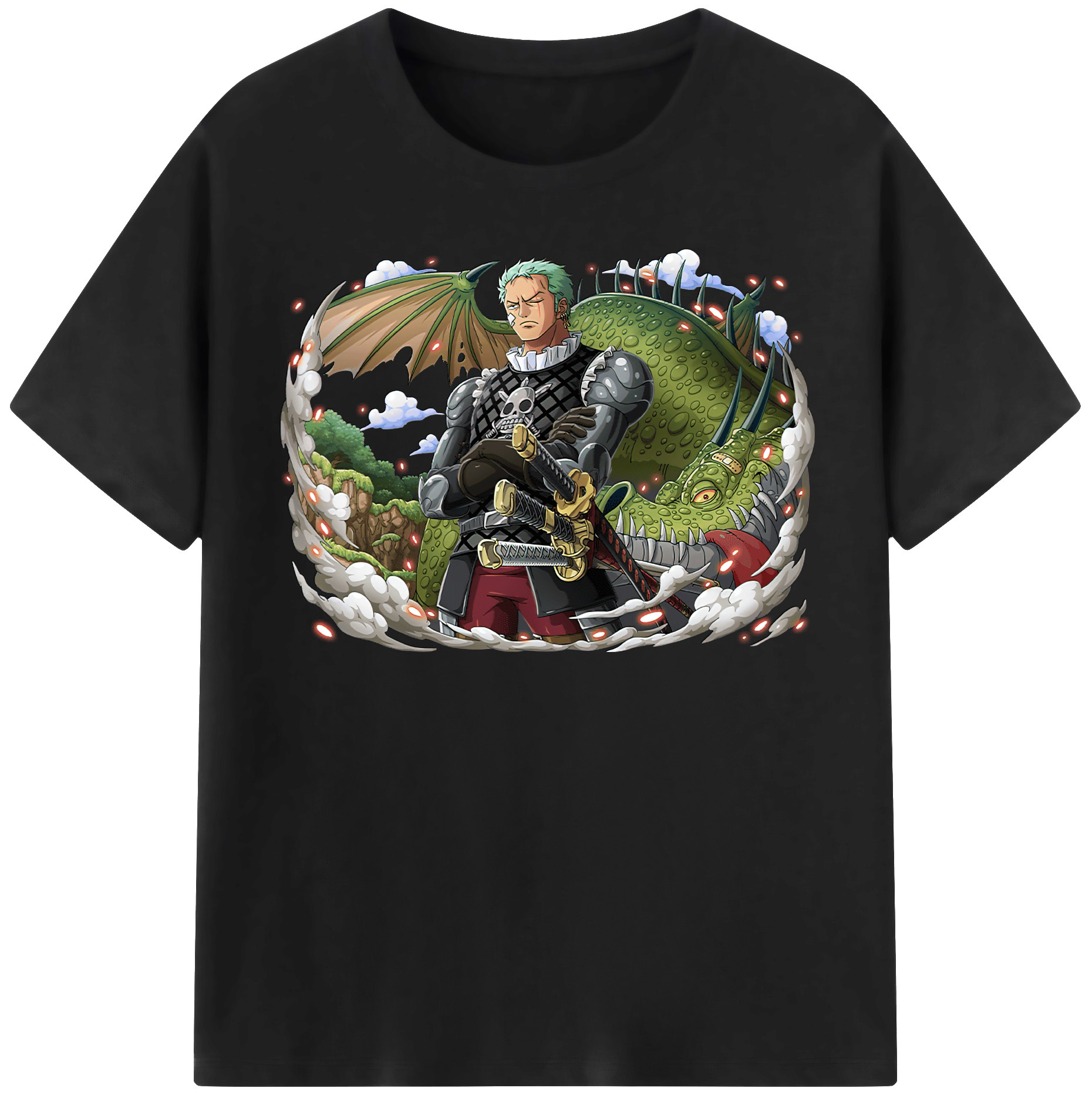 ワンピース ロロノア・ゾロ ONE PIECE Roronoa Zoro 綿100％半袖Tシャツ（フロントプリント）