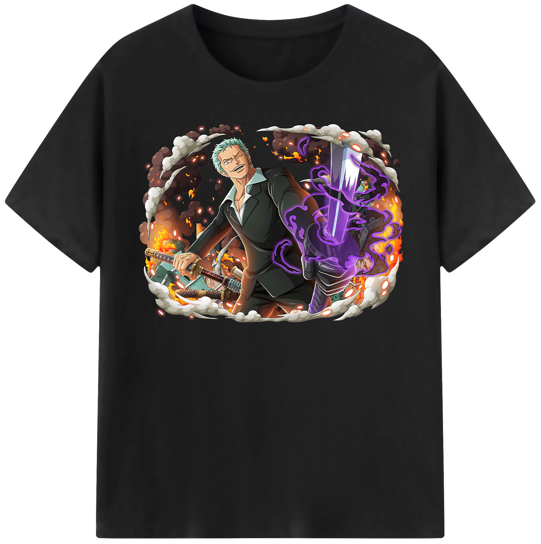 ワンピース ロロノア・ゾロ ONE PIECE Roronoa Zoro 綿100％半袖Tシャツ（フロントプリント）