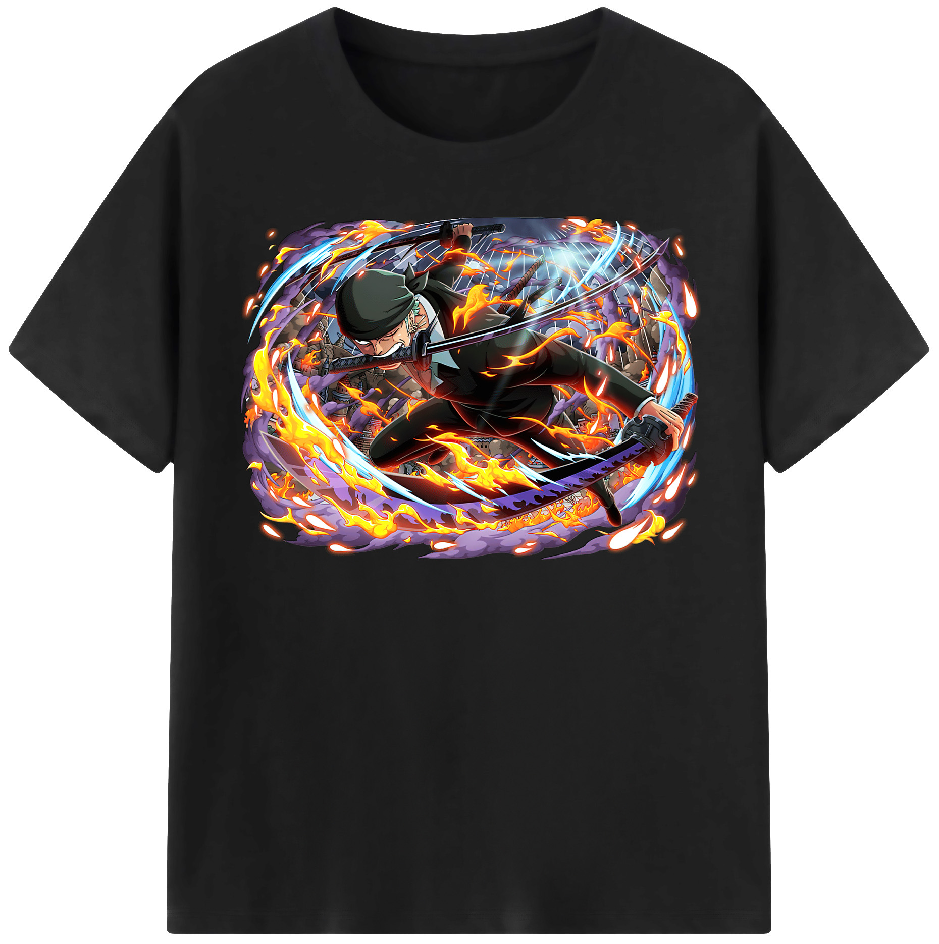 ワンピース ロロノア・ゾロ ONE PIECE Roronoa Zoro 綿100％半袖Tシャツ（フロントプリント）