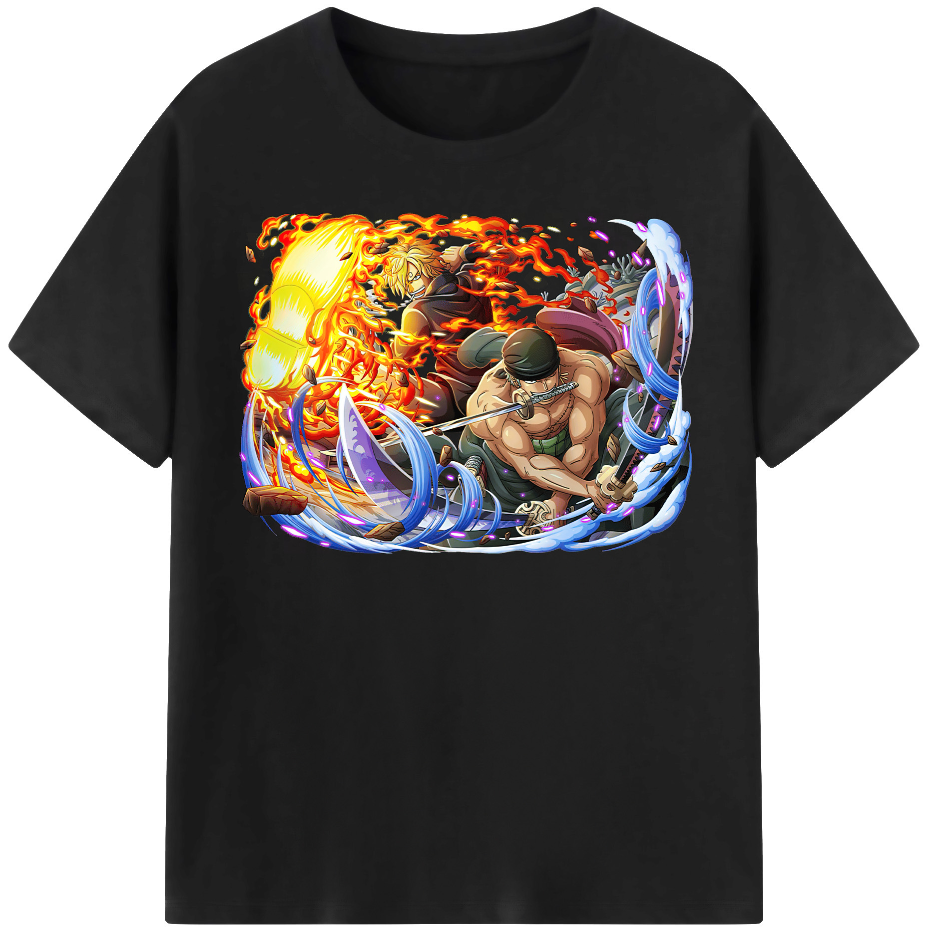 ワンピース ロロノア・ゾロ ONE PIECE Roronoa Zoro 綿100％半袖Tシャツ（フロントプリント）