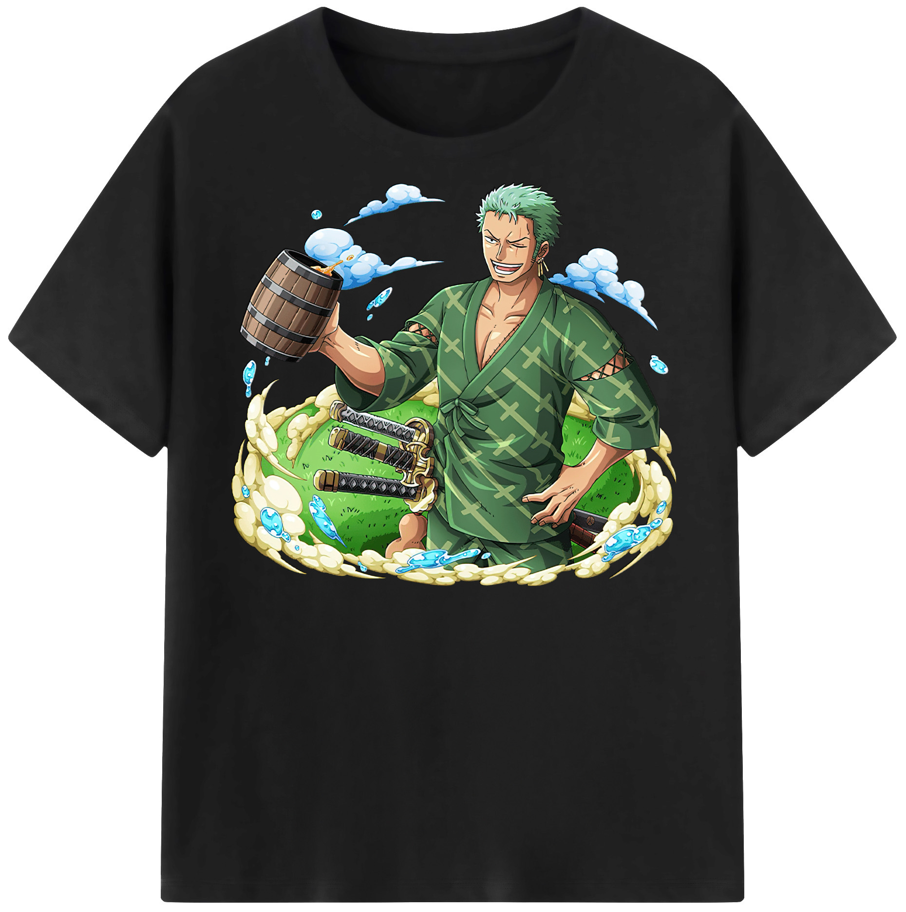 ワンピース ロロノア・ゾロ ONE PIECE Roronoa Zoro 綿100％半袖Tシャツ（フロントプリント）